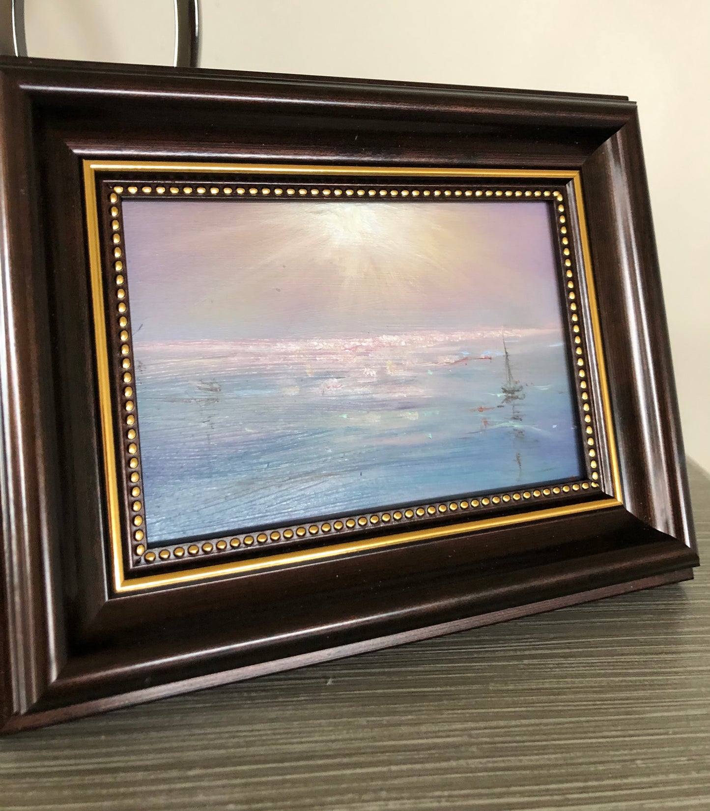 Glorious Morning, 8x12 cm, original seascape oil painting