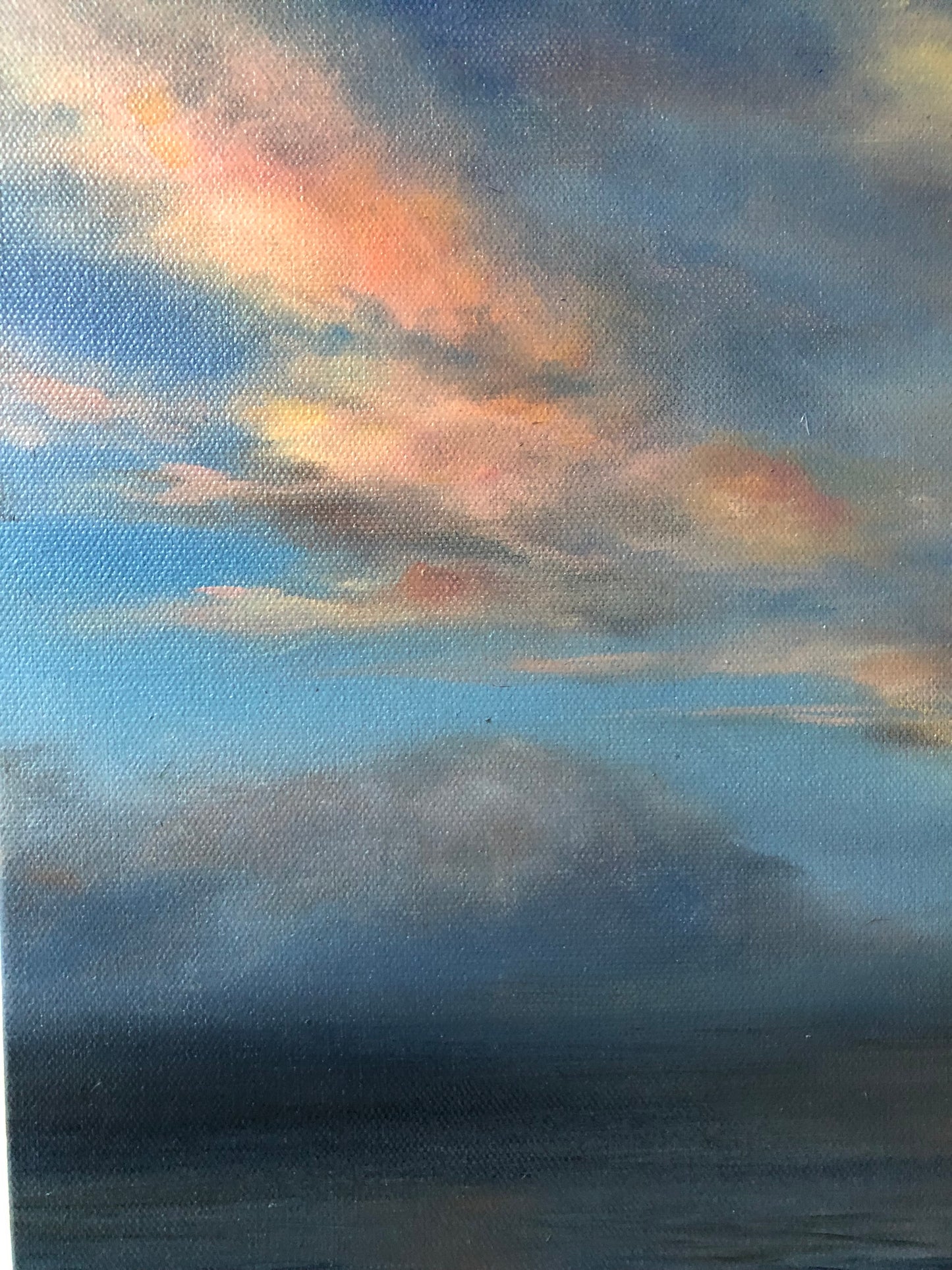 Hazy Bay, original oil painting, seascape