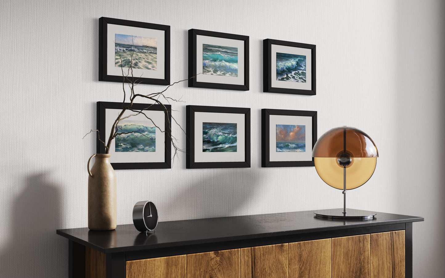 Rolling Gems, 13x18 cm, original seascape oil painting