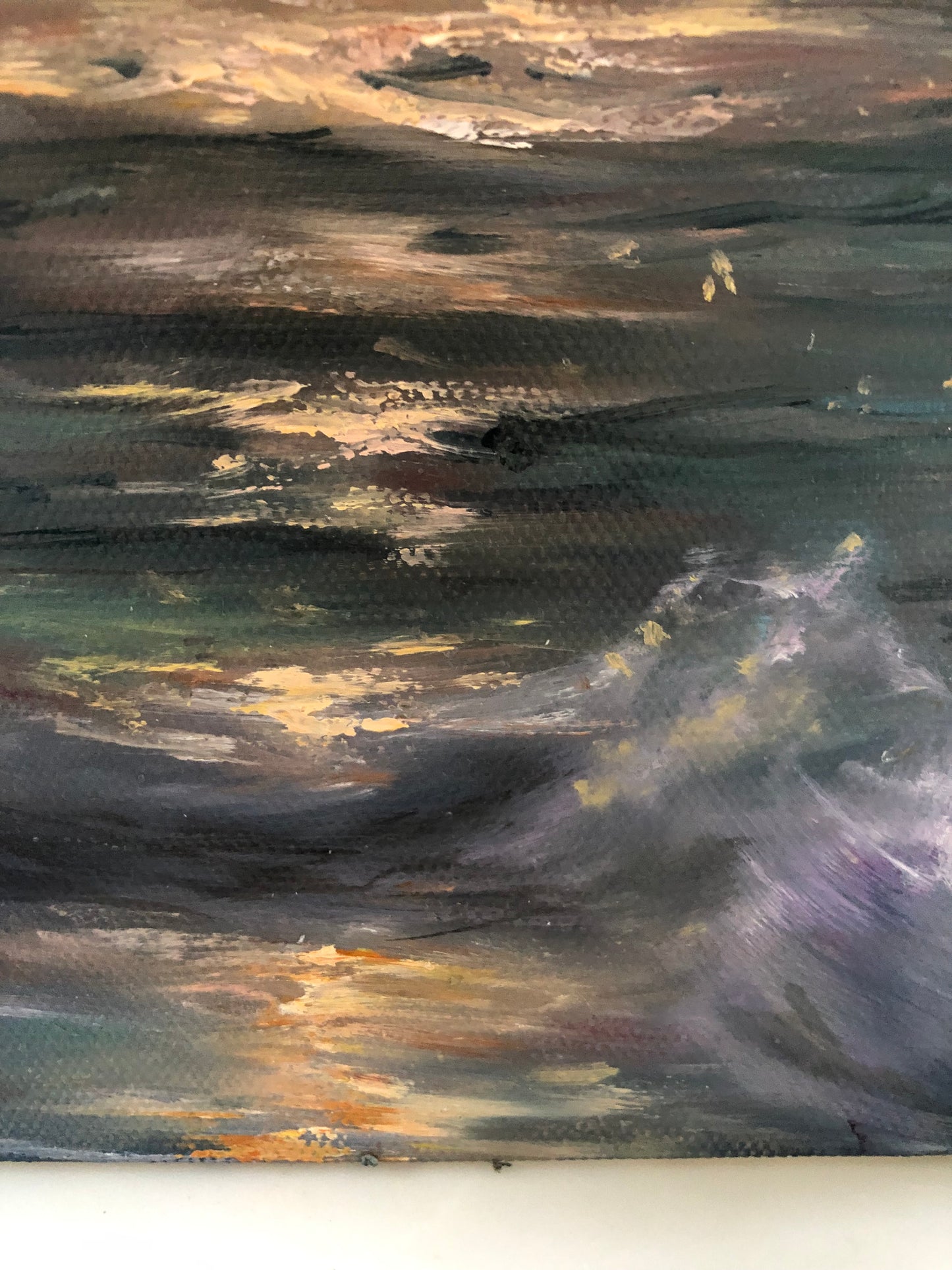 New Dawn, 30x22 cm, original seascape oil painting