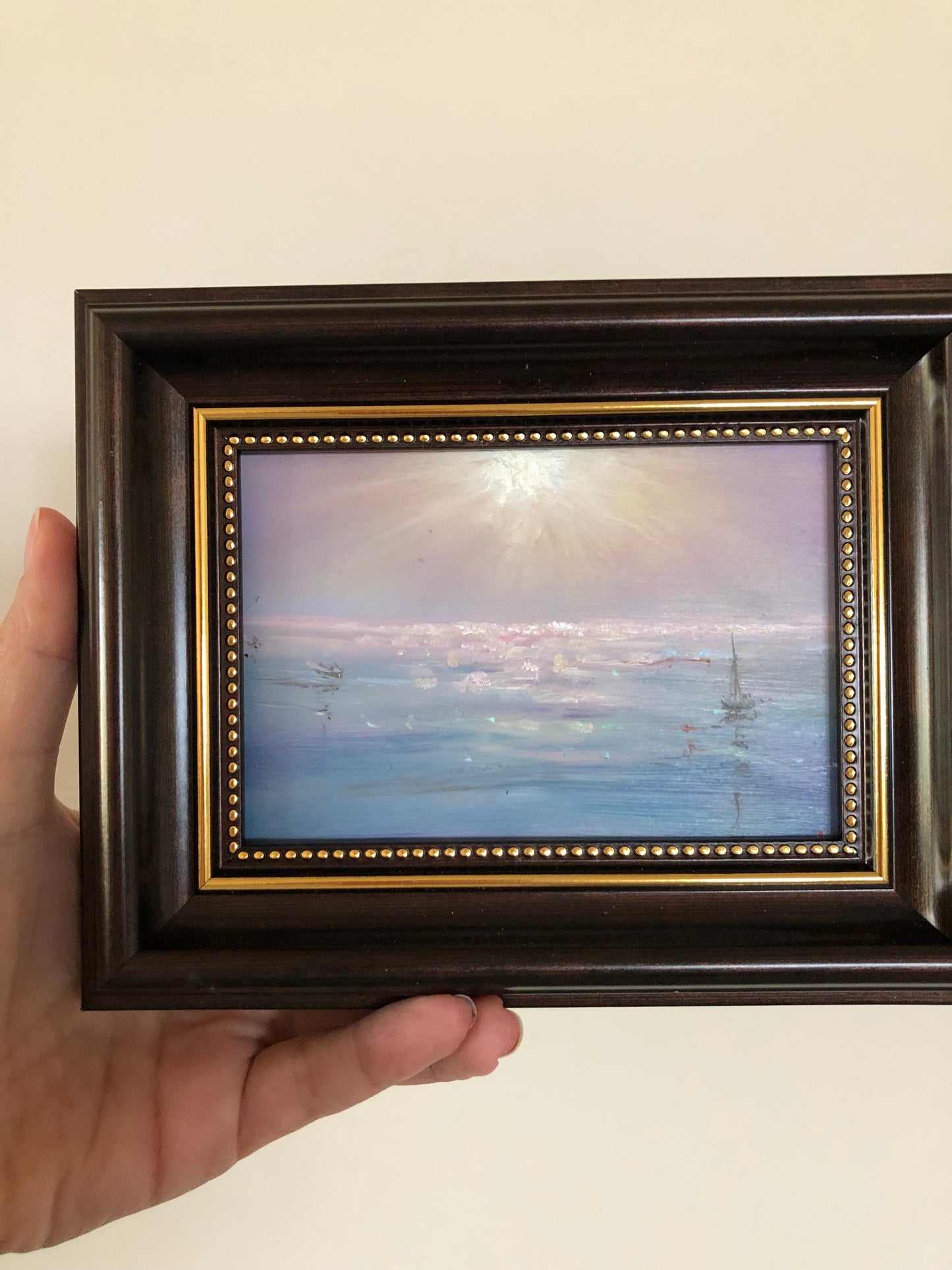 Glorious Morning, 8x12 cm, original seascape oil painting