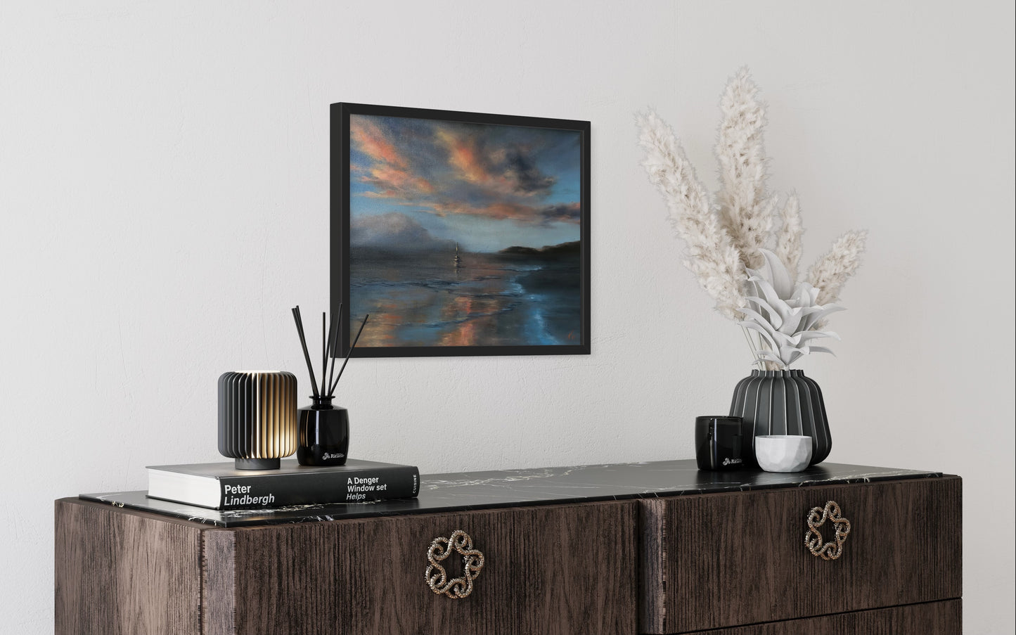 Hazy Bay, original oil painting, seascape