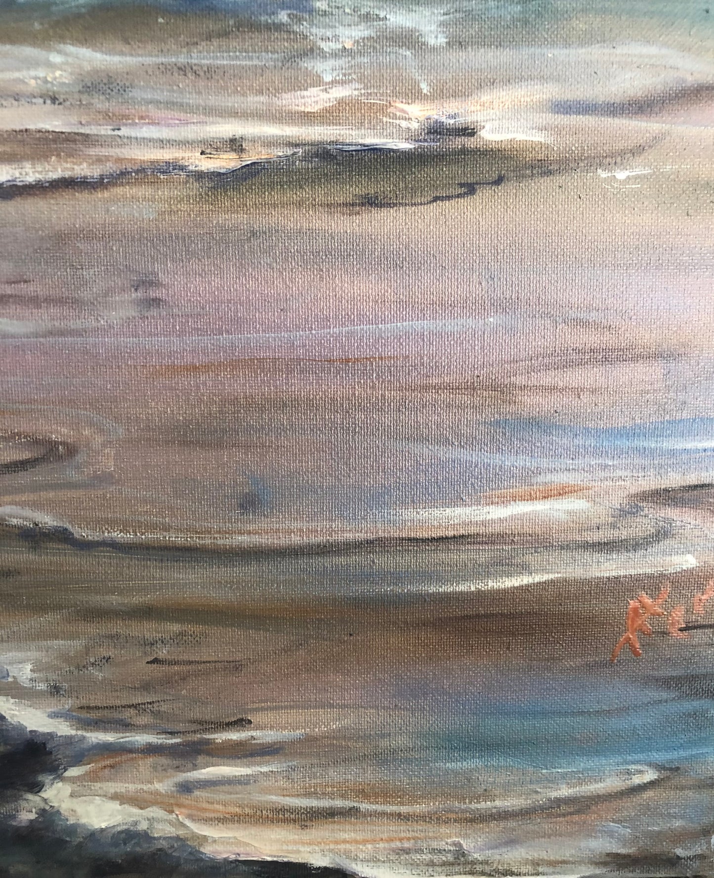 Meet Me at the Sunset, original oil ocean painting