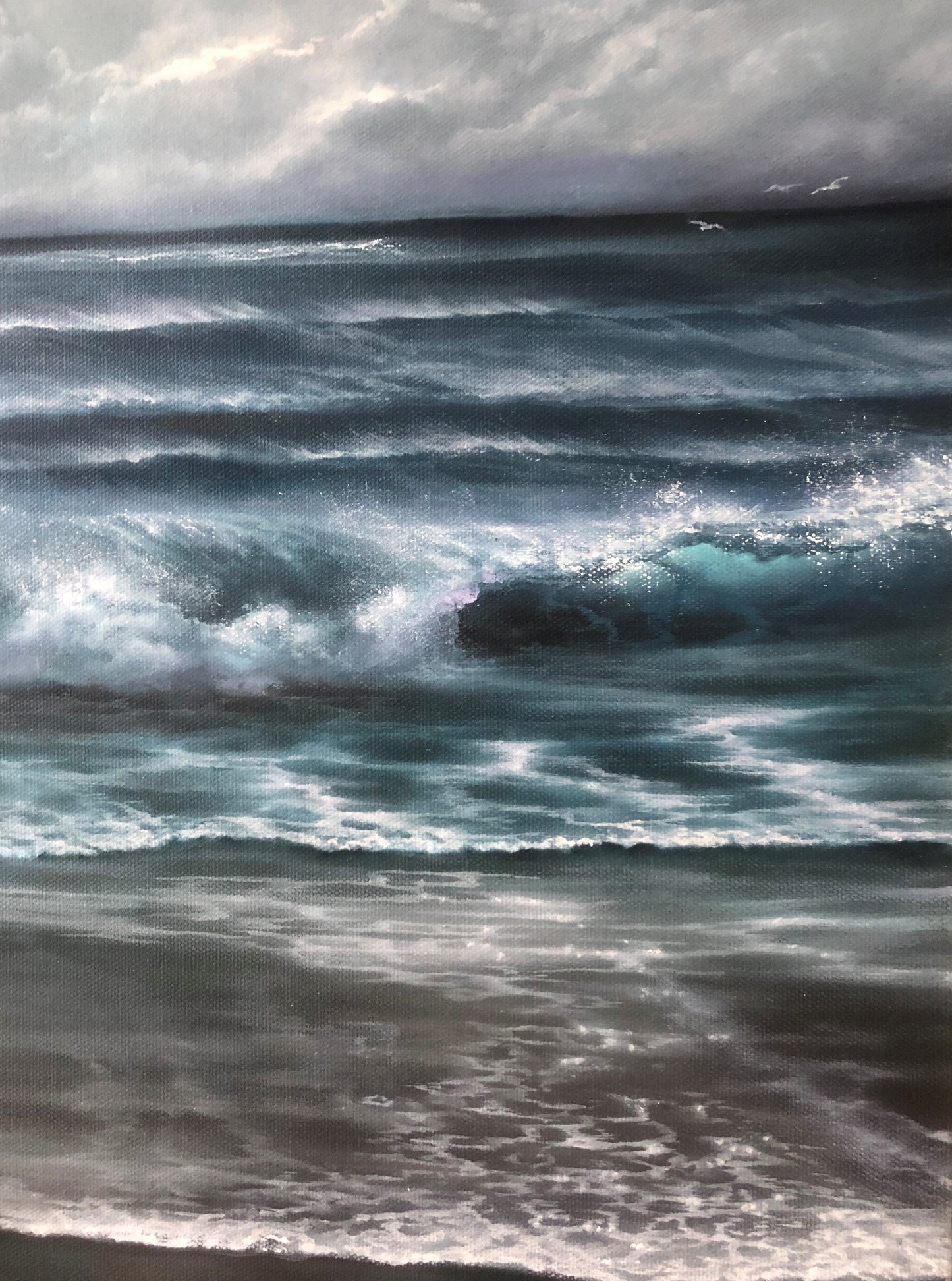 After storm, original oil painting