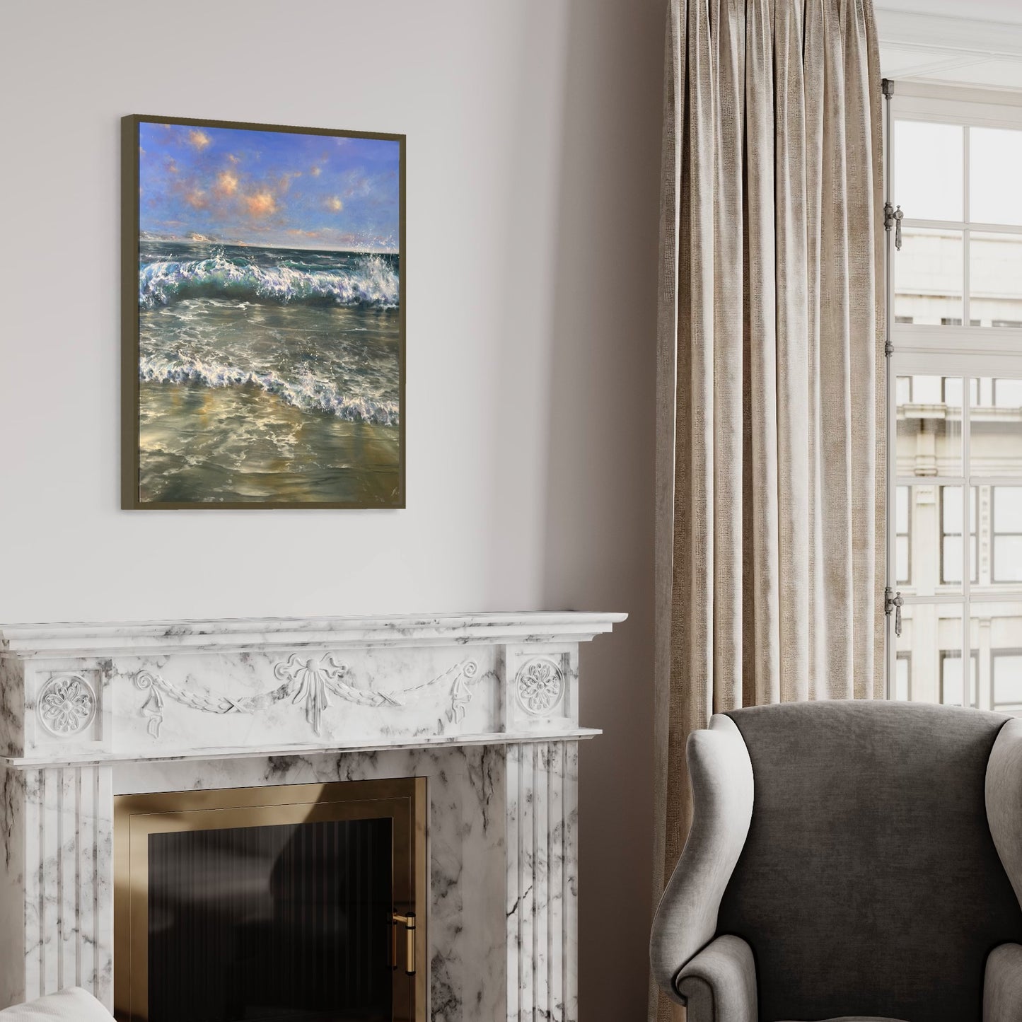 sea oil painting, beach painting