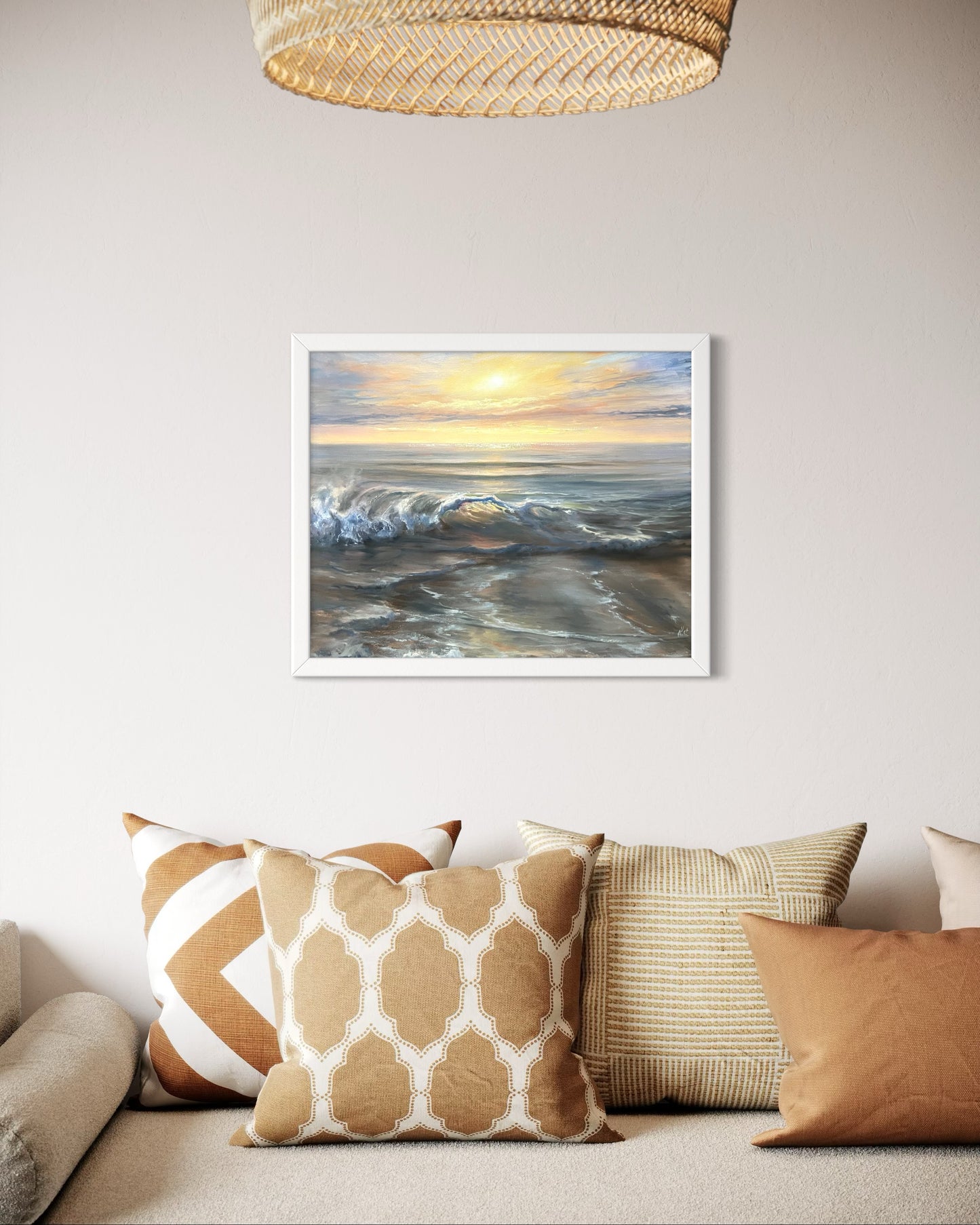 Glimmering Horizon, original oil painting, seascape