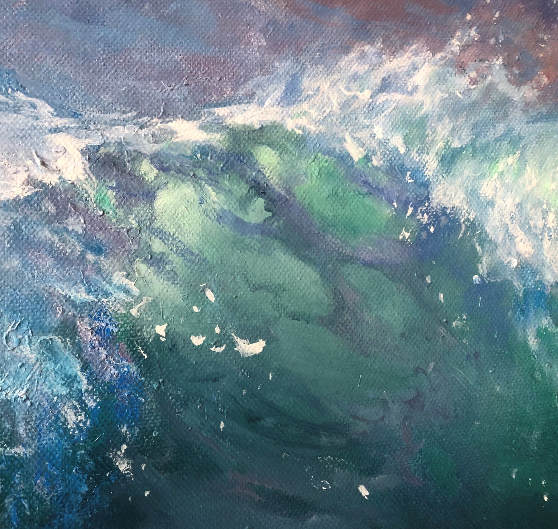 clear wave oil painting