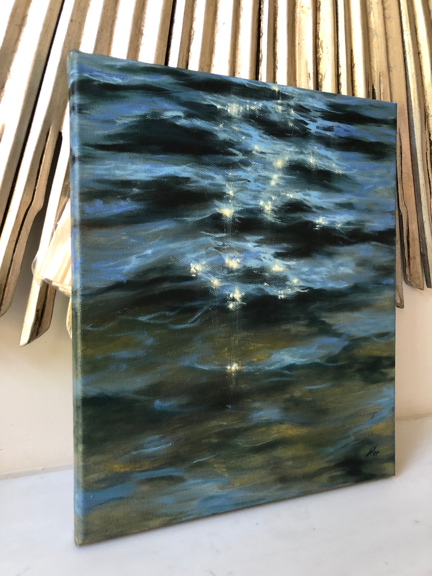 Sun-kissed, original oil painting, seascape