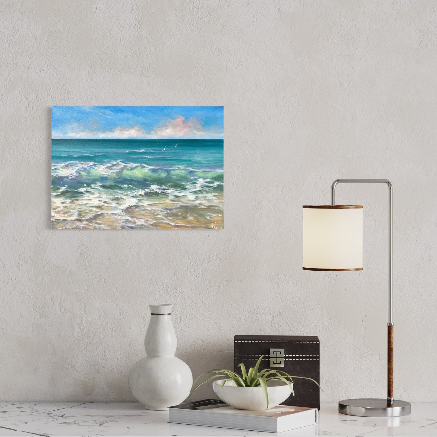 Soft Waves, original oil painting, seascape