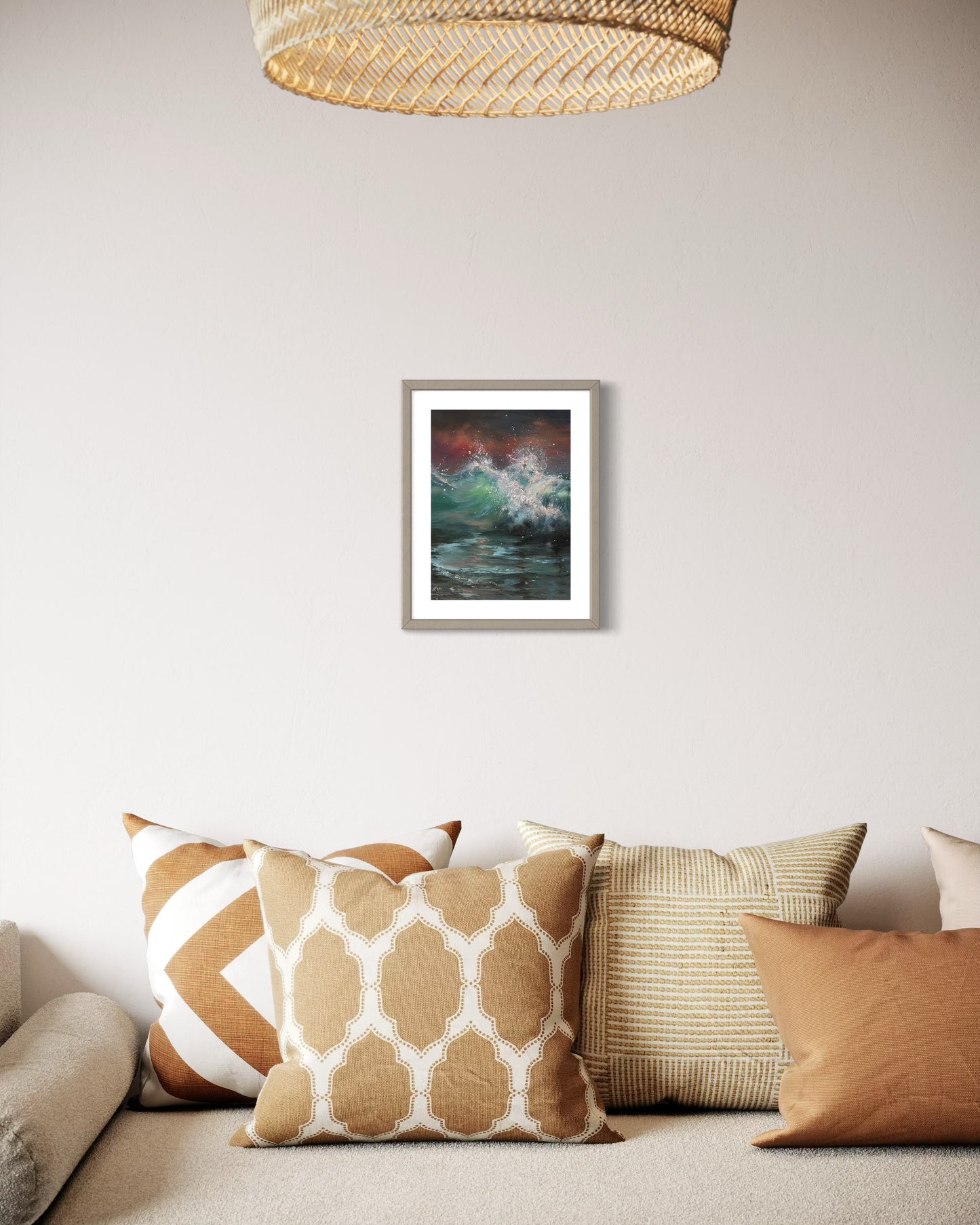 August Dawn, 30x22 cm, original seascape oil painting