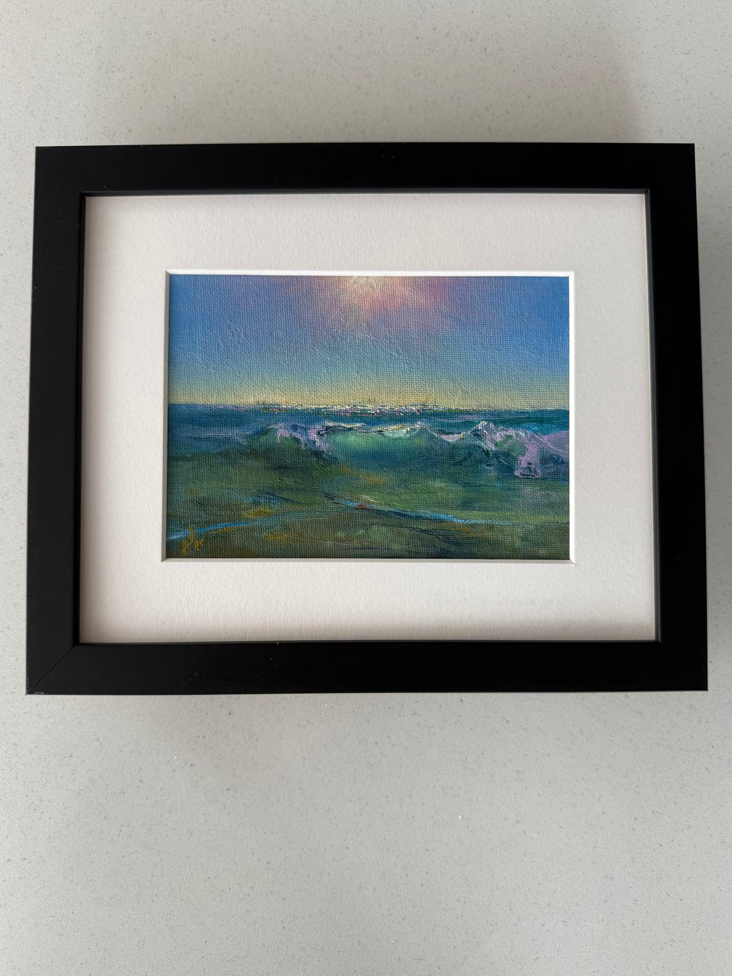 Small sea oil painting for sale.