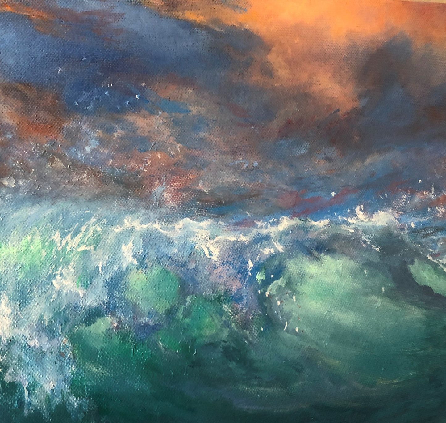 Stormy Evening, 60x84 cm, original oil painting