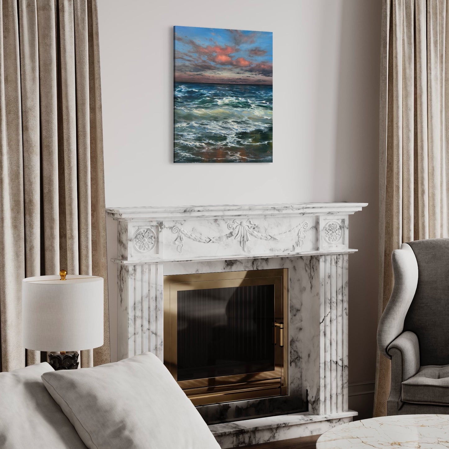 My Happy Place, 50x60 cm, original oil ocean painting