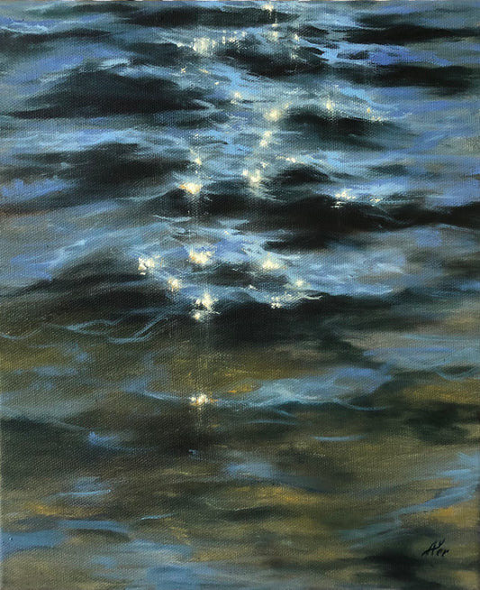 Sun-kissed, 30.5x25.5 cm, original oil painting, seascape