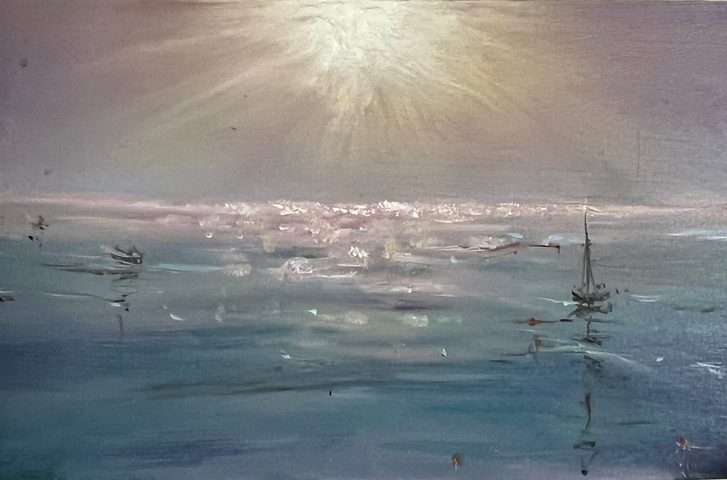 Glorious Morning, 8x12 cm, original seascape oil painting