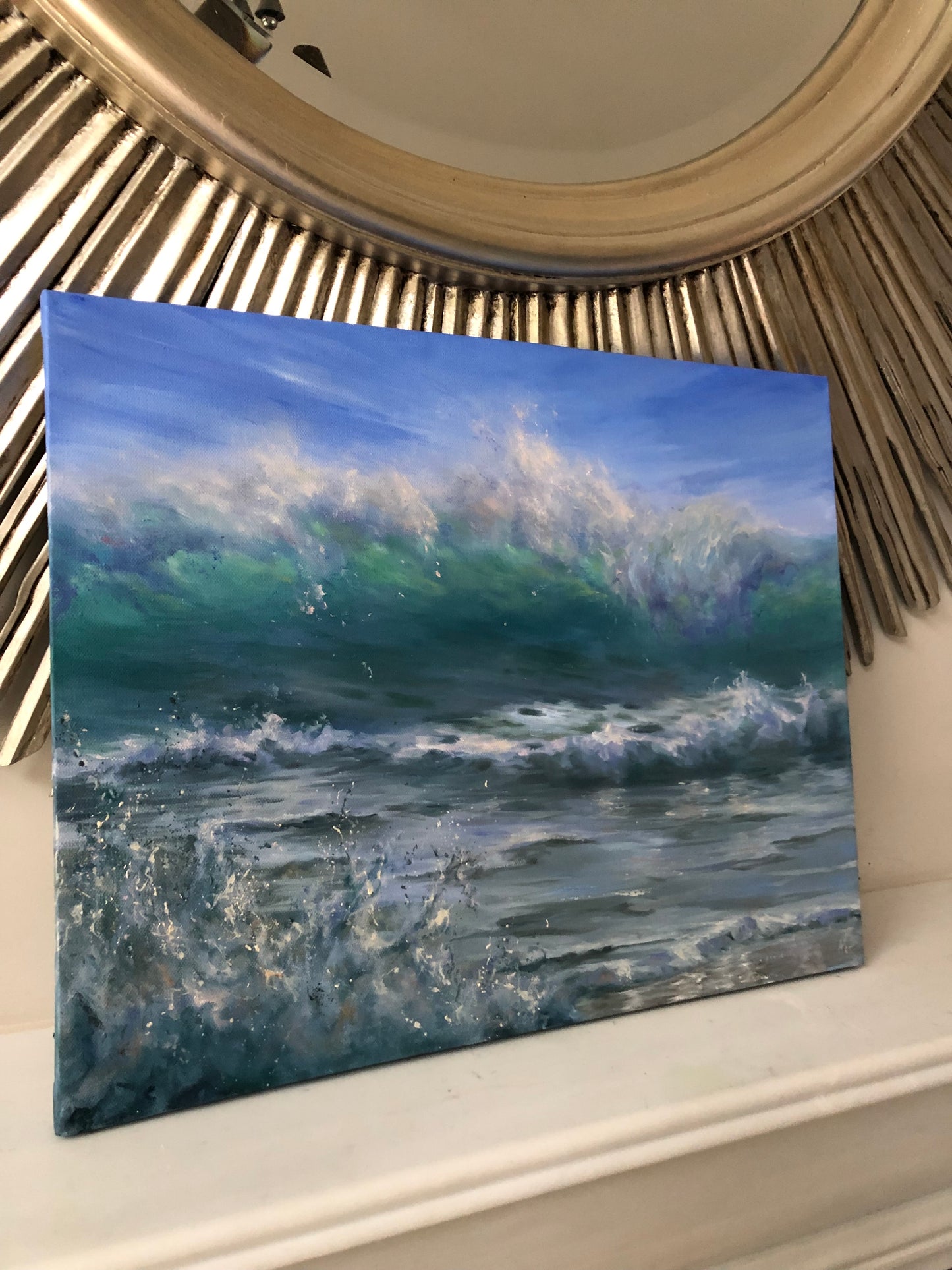 Sunny Storm, original oil painting, seascape