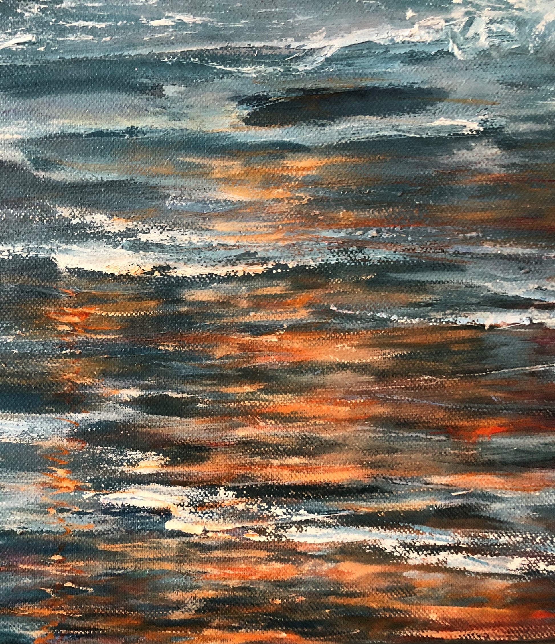 sunset reflections in seawater