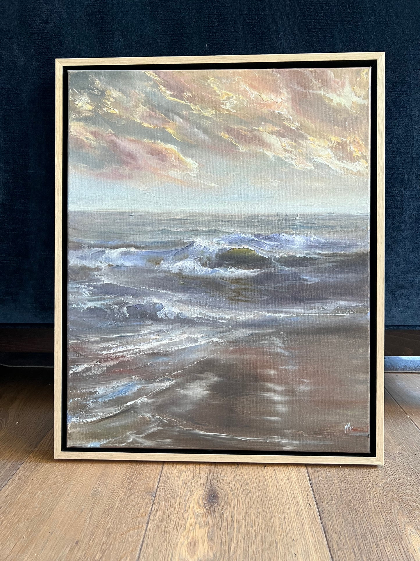 Blurry Skies , original oil painting, seascape