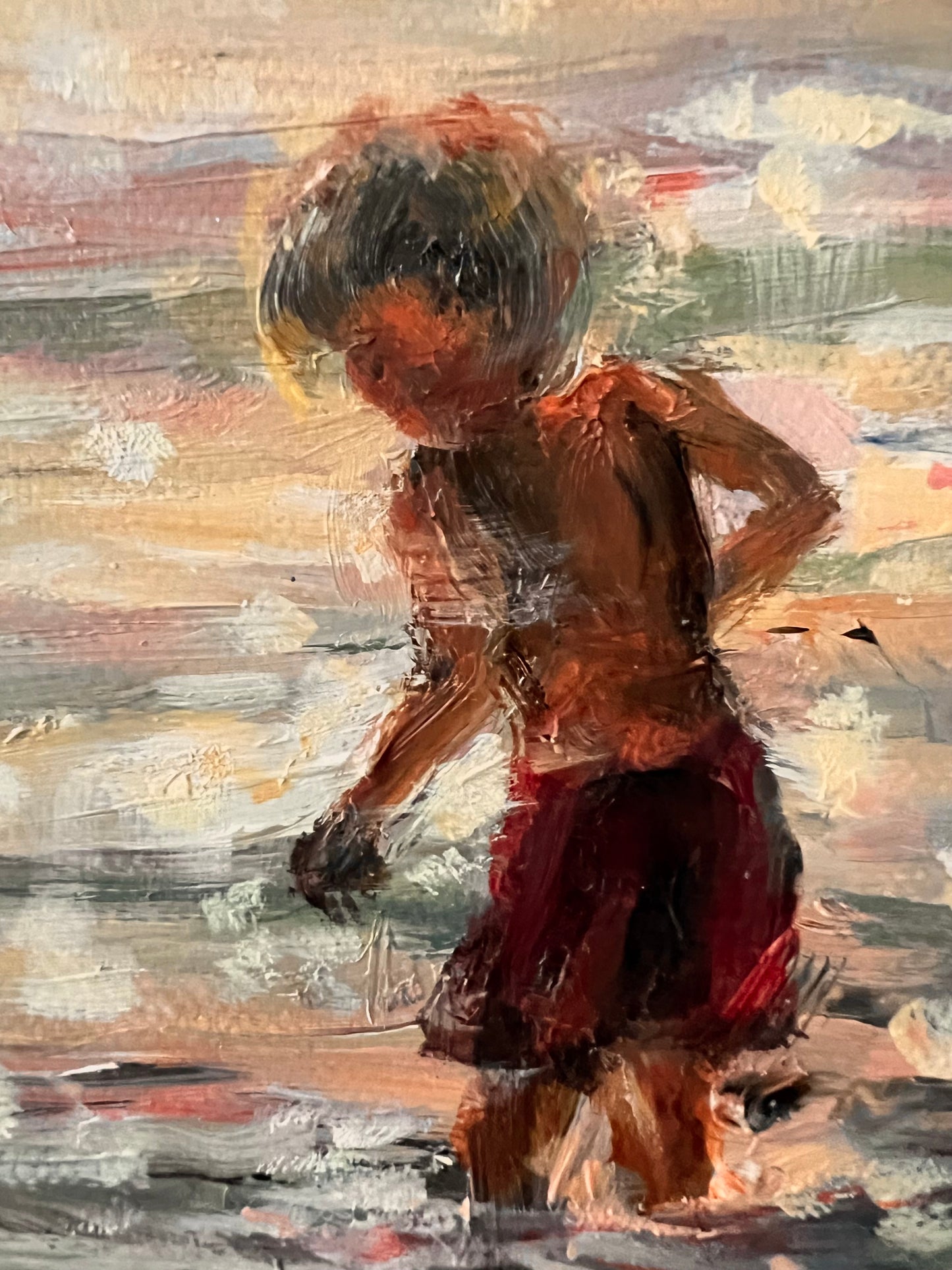 Sunlit, 40x30cm, linen, original oil painting, seascape