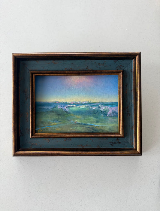 Small framed sea oil painting.