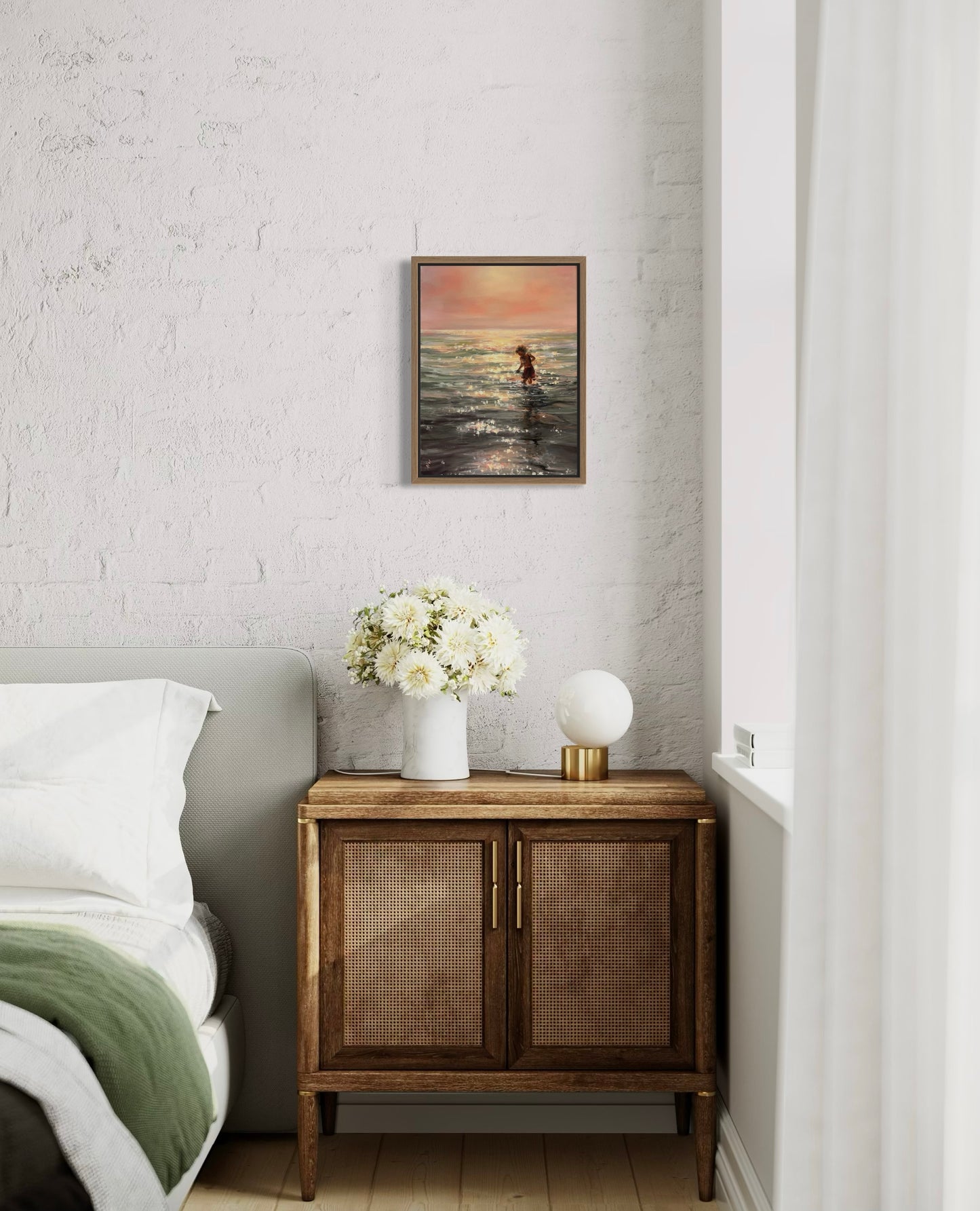 Sunlit, 40x30cm, linen, original oil painting, seascape