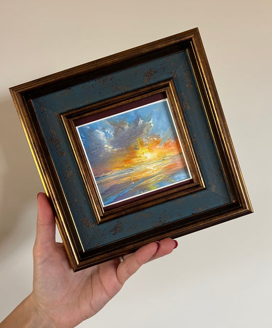 True Colours, 8.5x9.5cm , original seascape oil painting