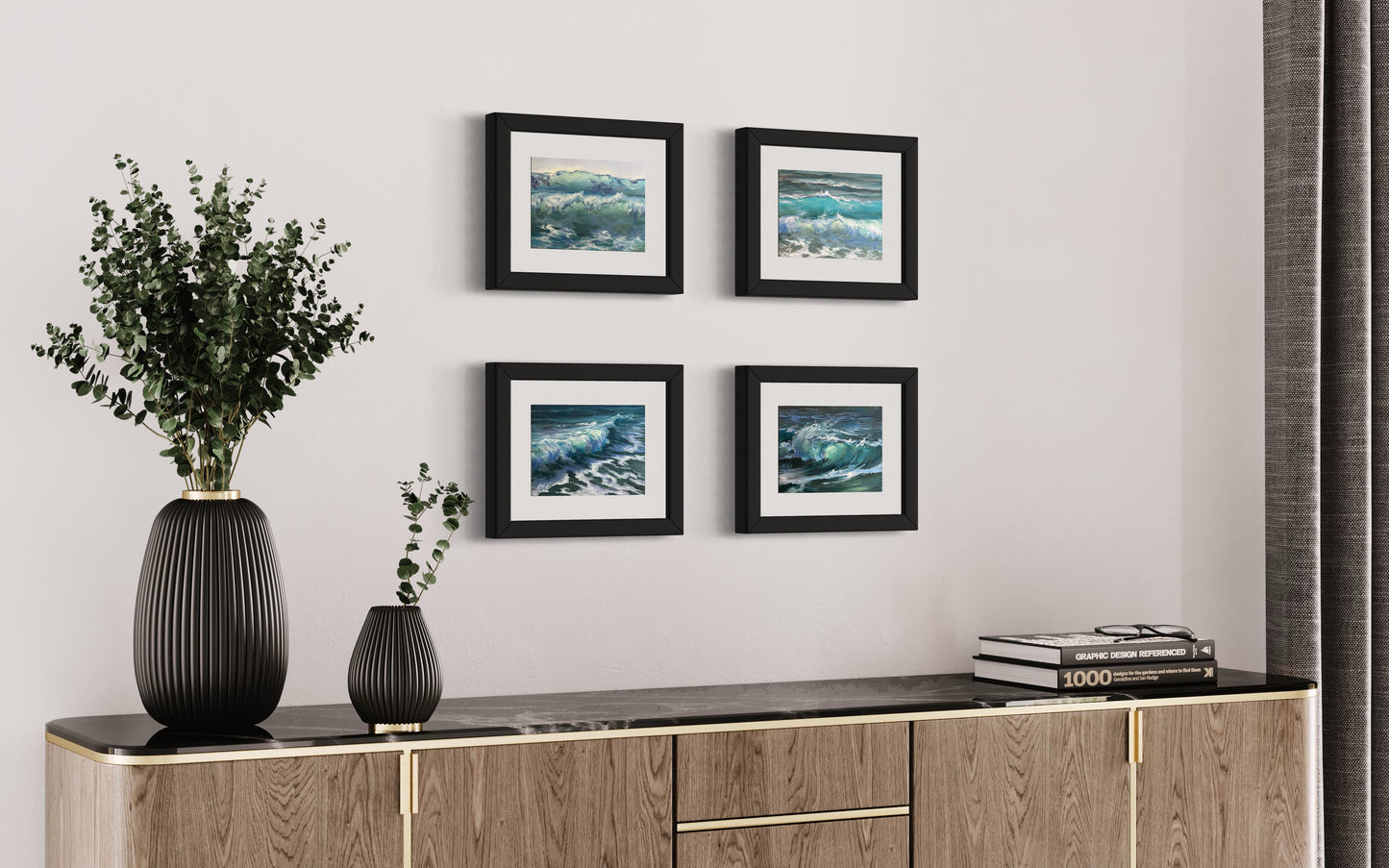 Rolling into Summer, 13x18 cm, original seascape oil painting