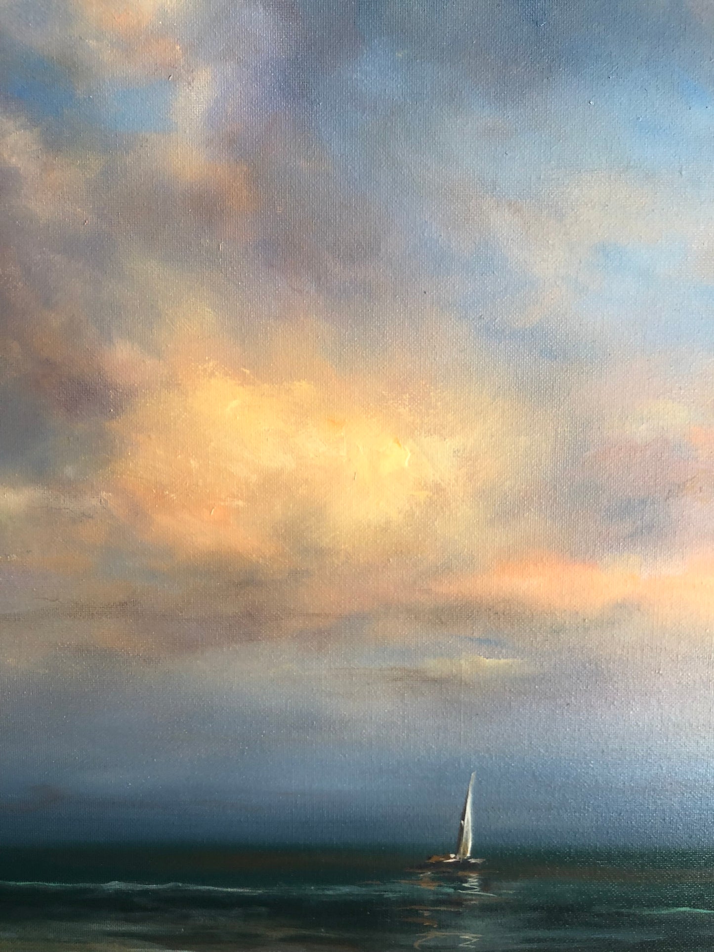 Meet Me at the Sunset, original oil ocean painting