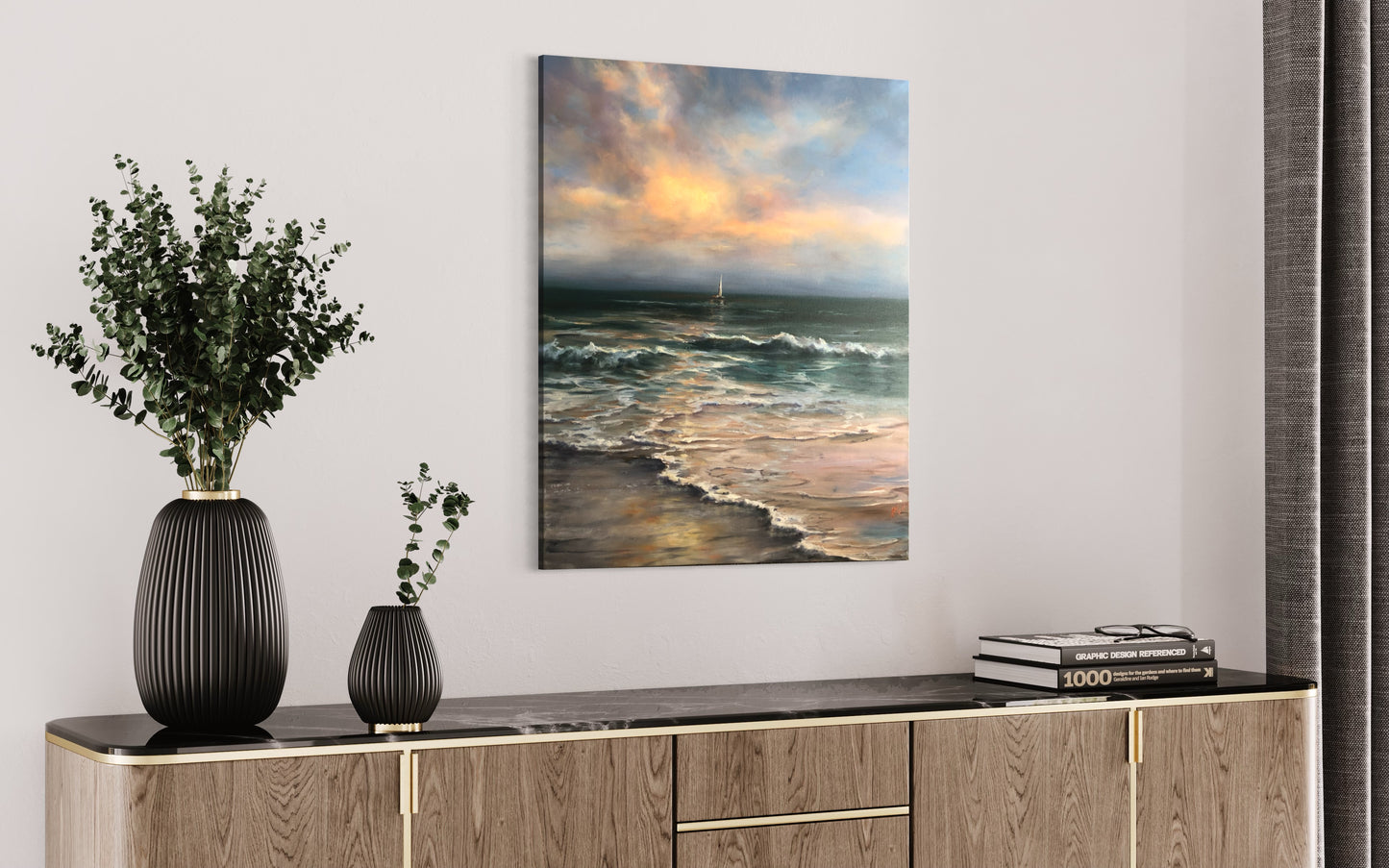 Meet Me at the Sunset, original oil ocean painting