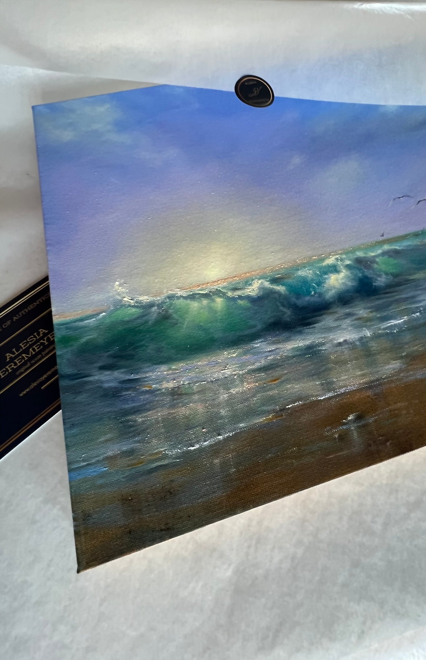 Chasing Sunrise, original oil painting, seascape