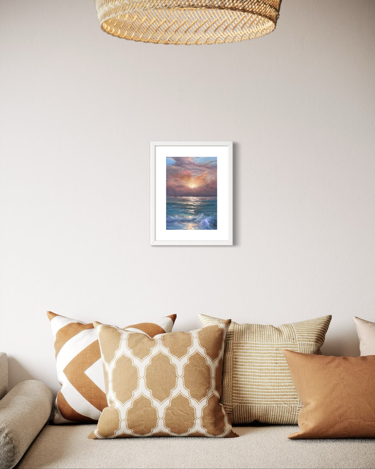 New Dawn, 30x22 cm, original seascape oil painting