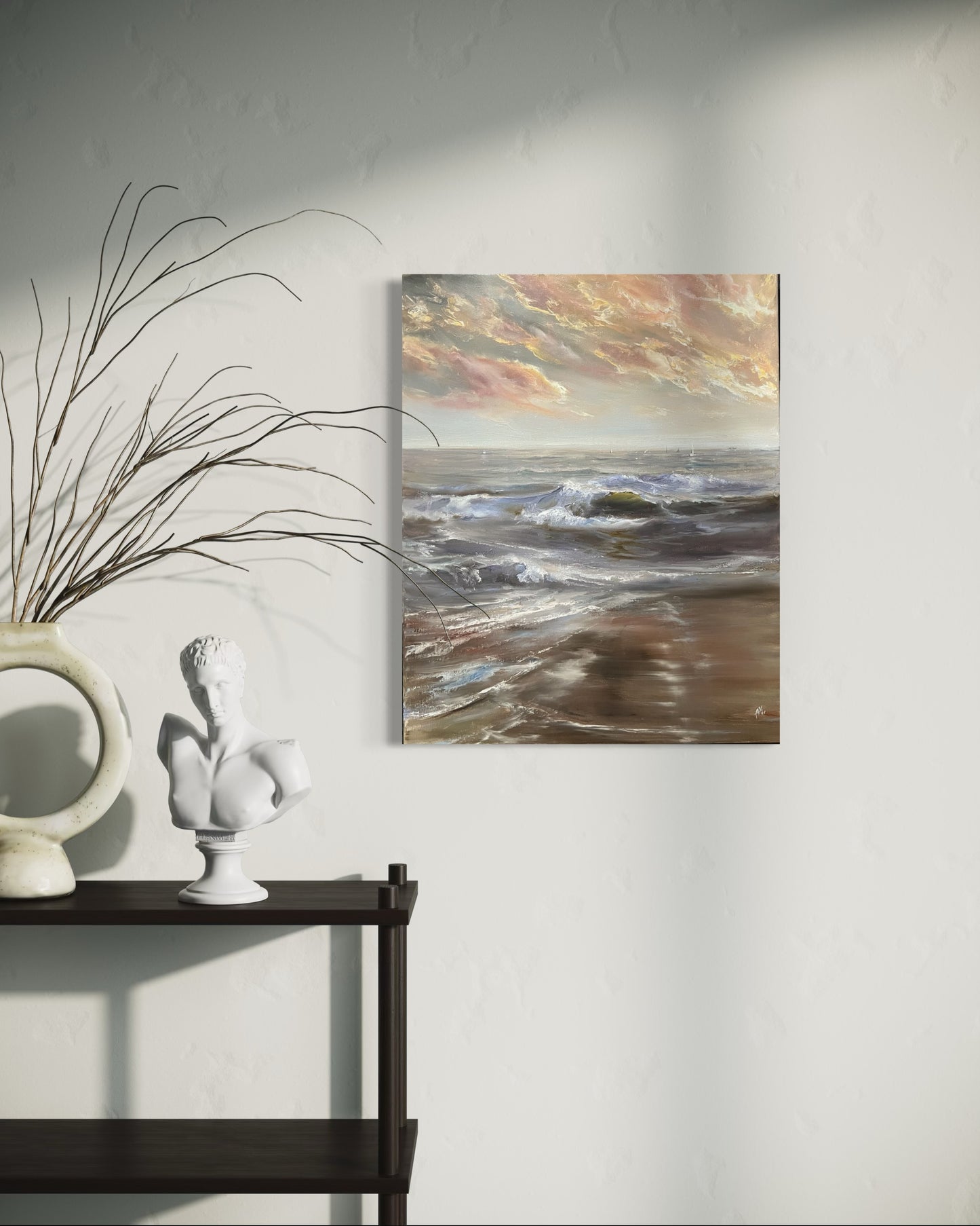Blurry Skies , original oil painting, seascape