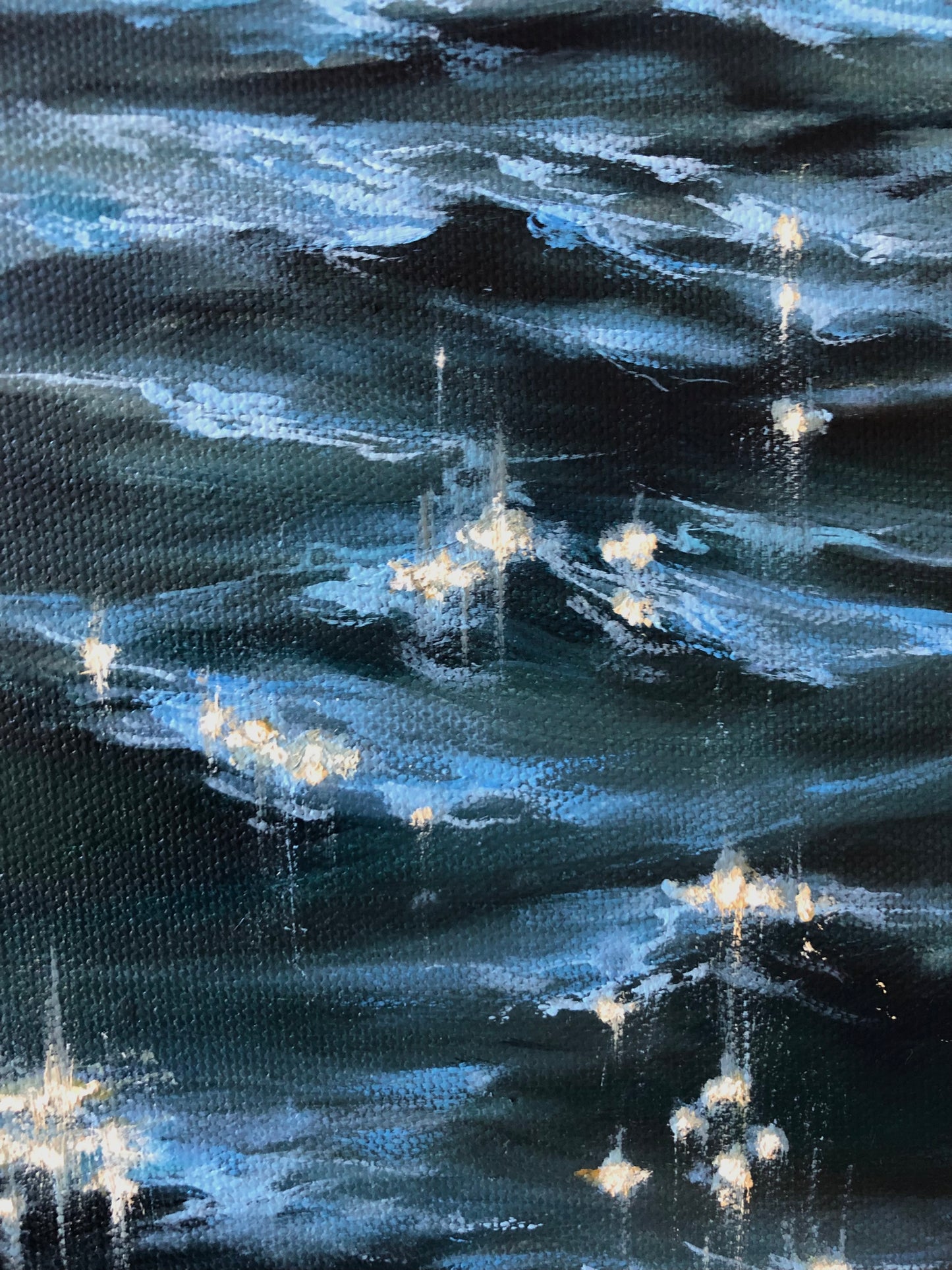 Sea Glitter, 30.5x25.5 cm, original oil painting, seascape