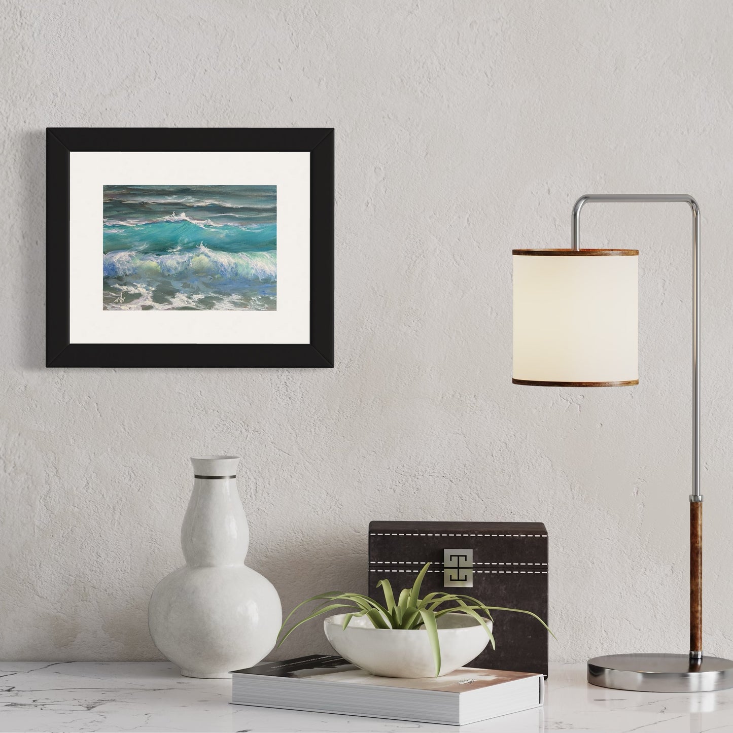 Rolling into Summer, 13x18 cm, original seascape oil painting