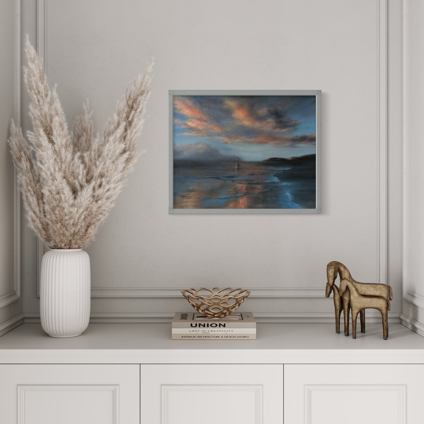 Hazy Bay, original oil painting, seascape