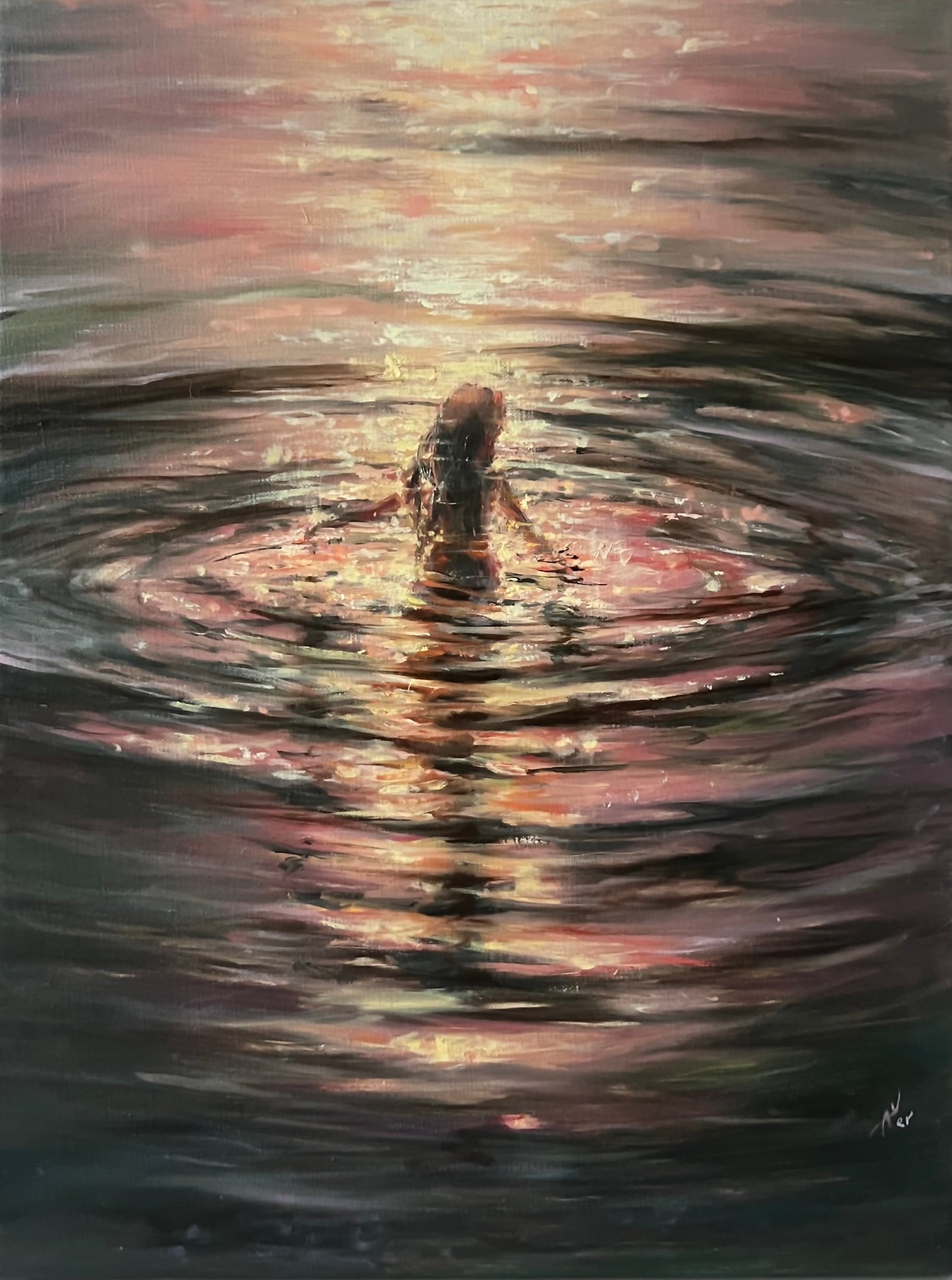 Collecting Stardust, 30x40 cm, Linen, original oil painting