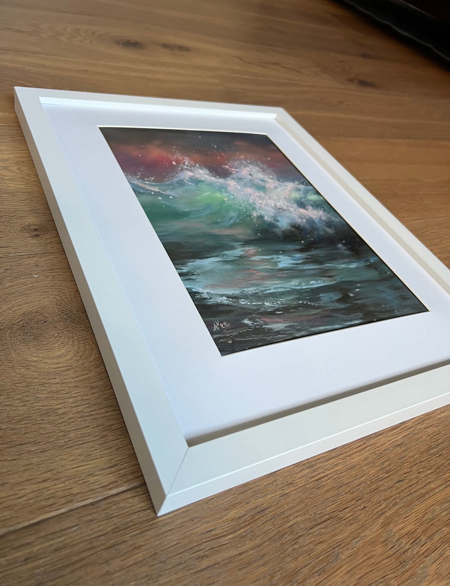 August Dawn, 30x22 cm, original seascape oil painting