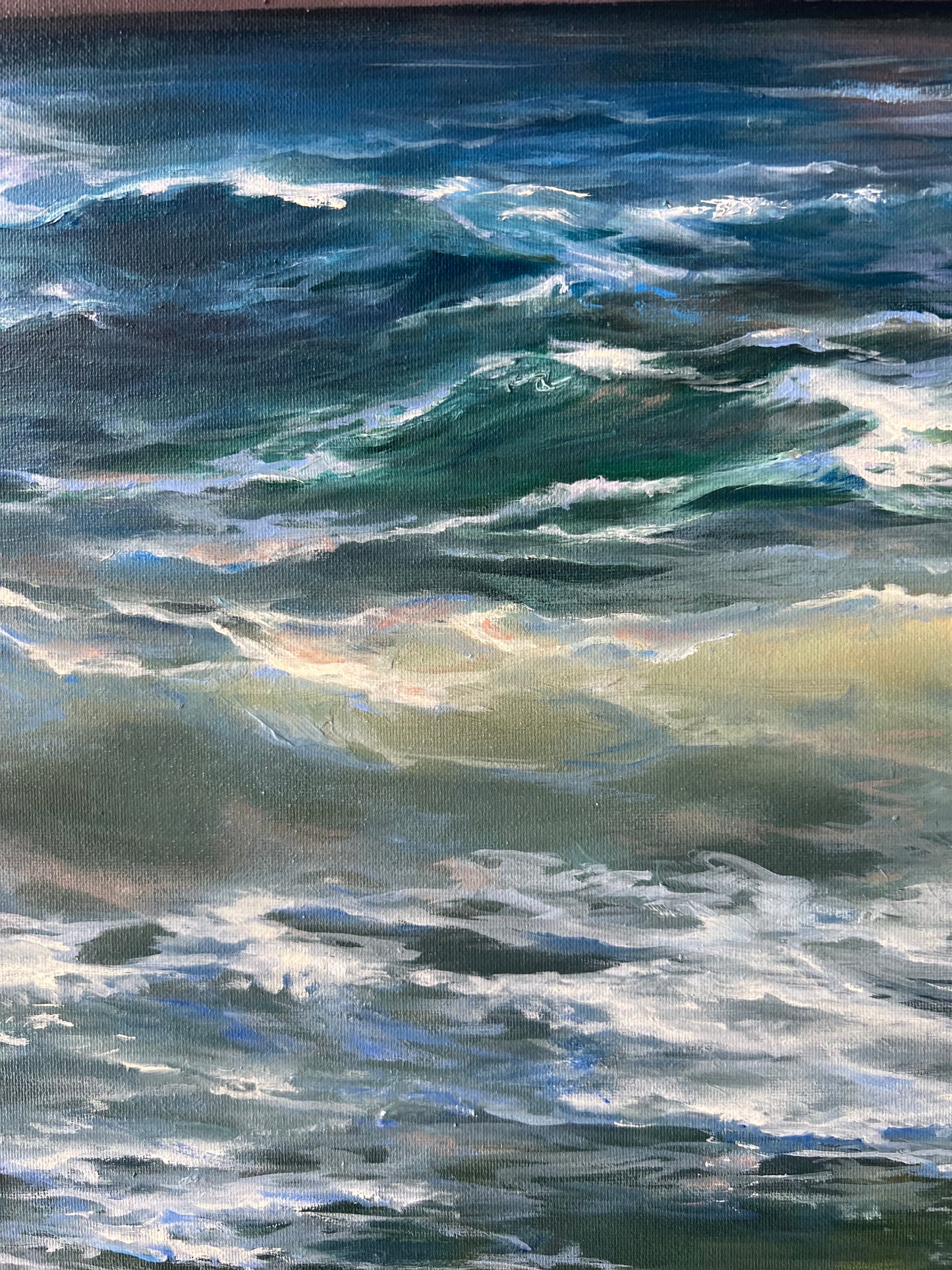 My Happy Place, 50x60 cm, original oil ocean painting
