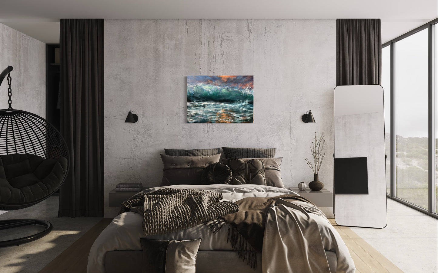 sea oil painting for bedroom