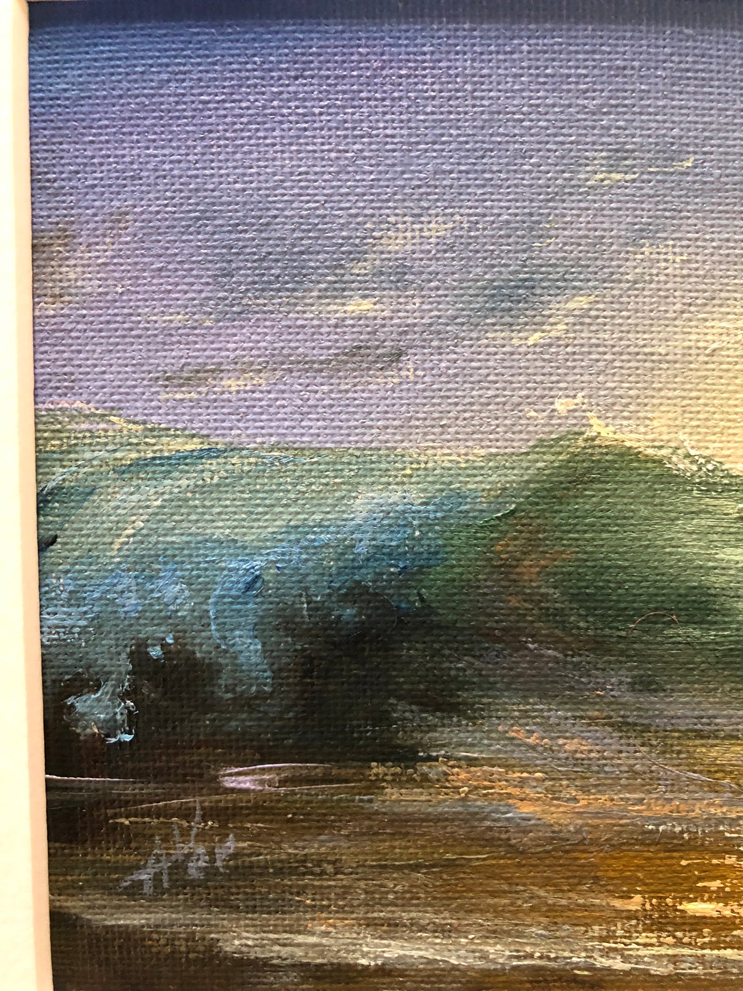 Rising Together, 13x18 cm, original seascape, oil painting