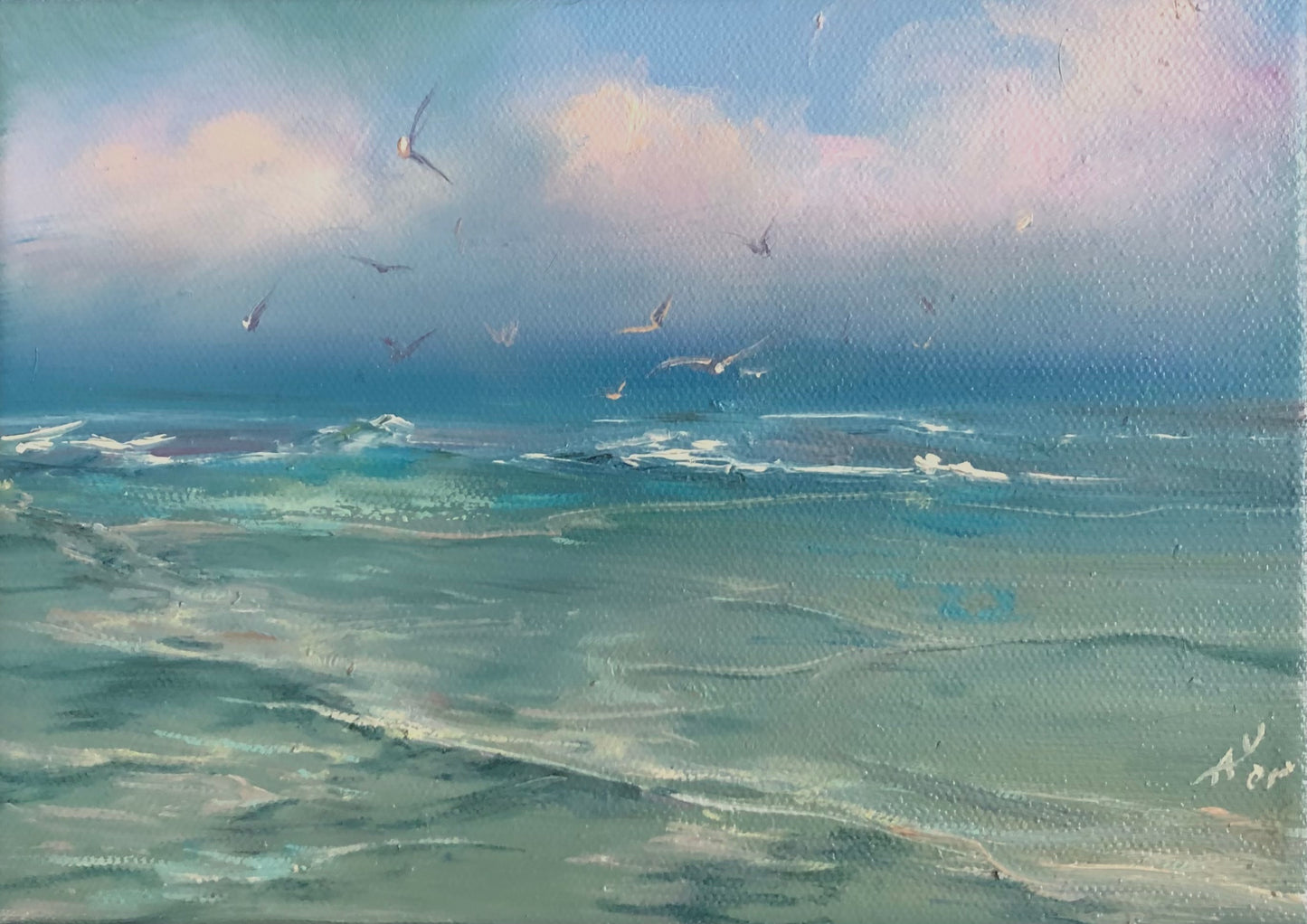 Glorious Morning , original seascape, oil painting