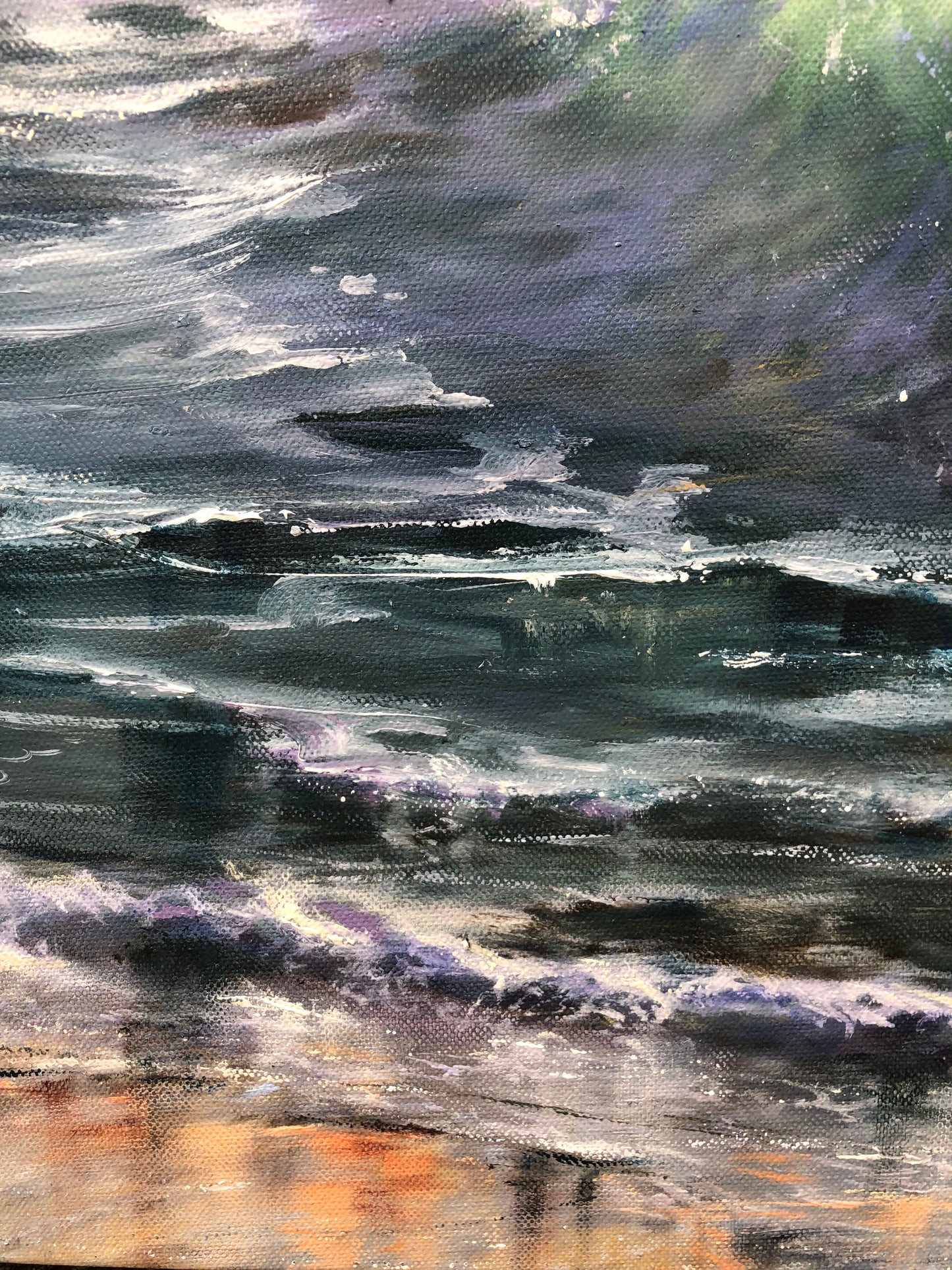 Roaring Emeralds, 61x76 cm, original oil painting