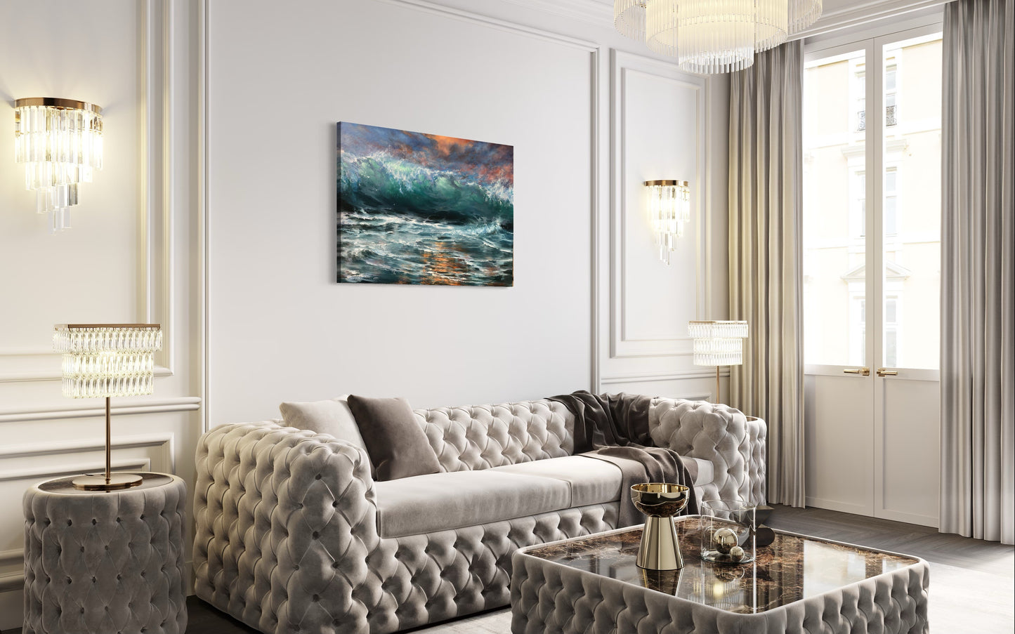 original sea oil painting