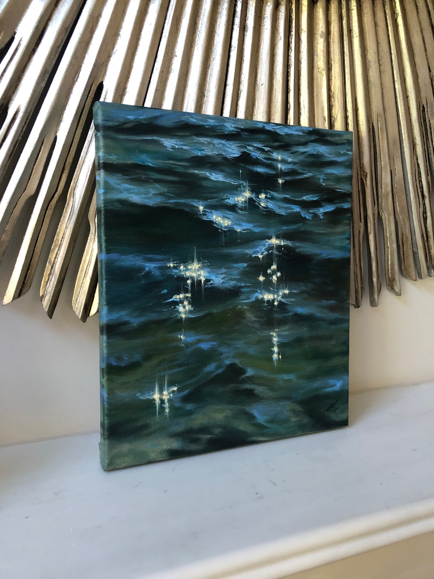 Sea Glitter, 30.5x25.5 cm, original oil painting, seascape