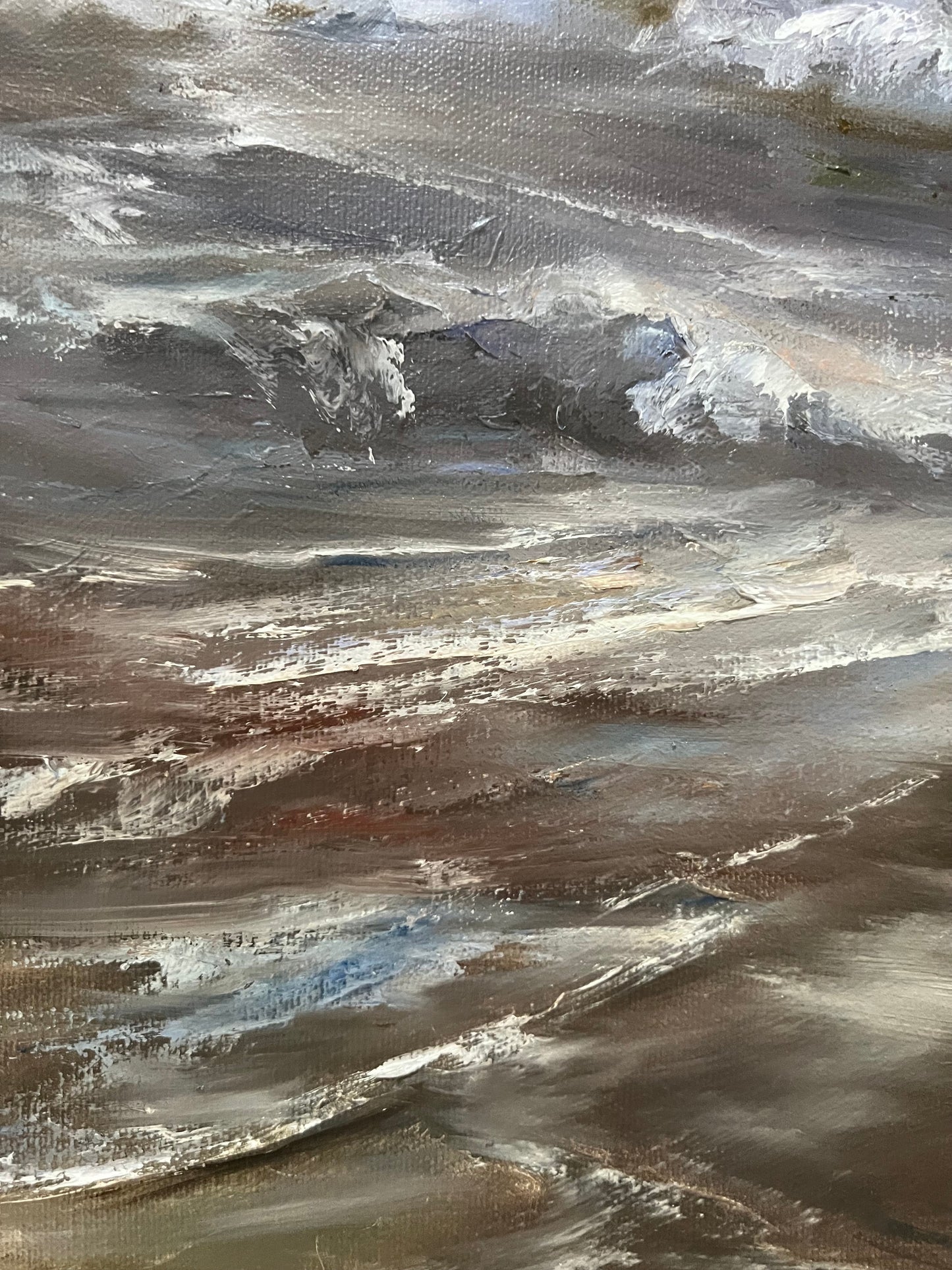 Blurry Skies , original oil painting, seascape