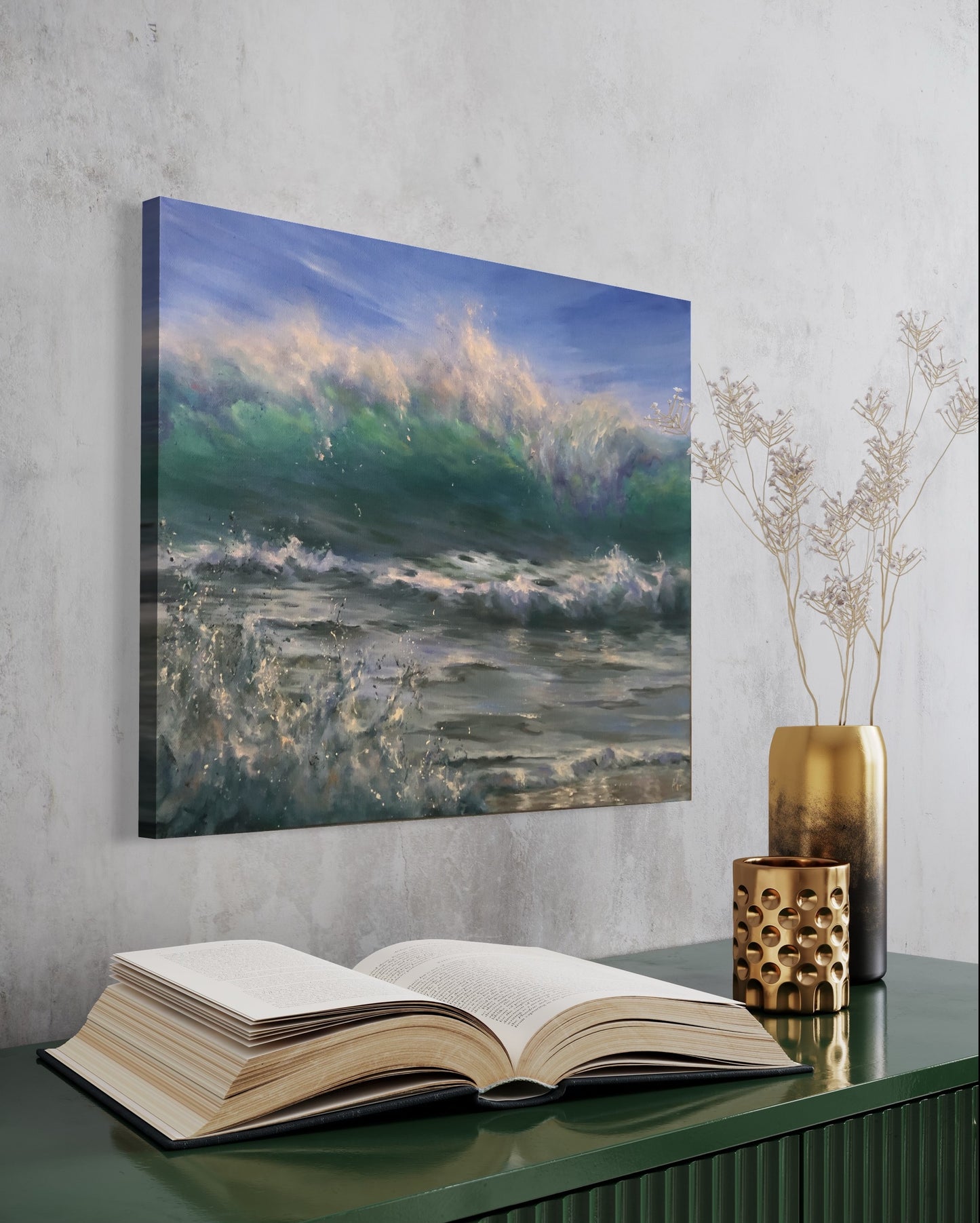 Sunny Storm, original oil painting, seascape