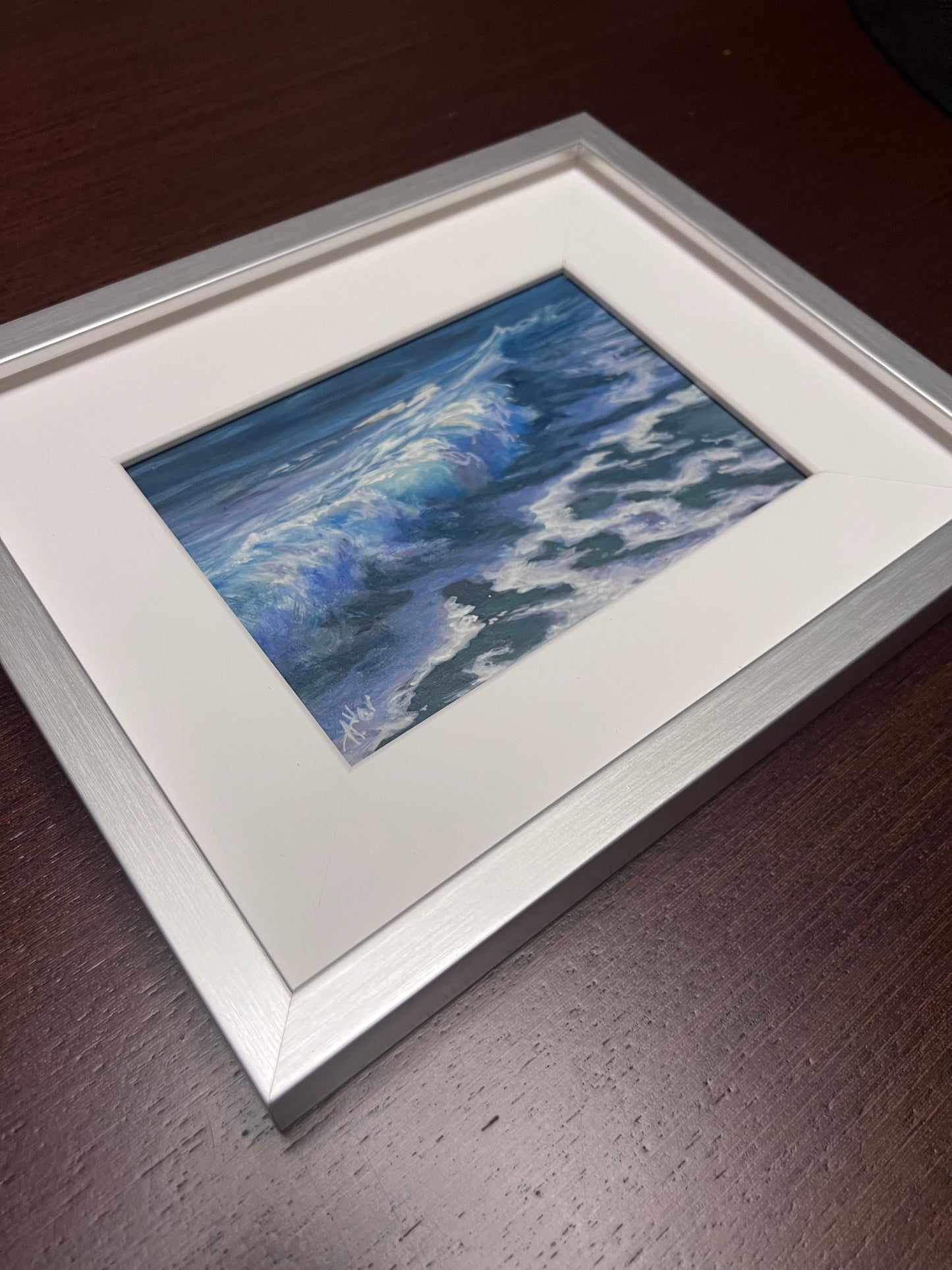 Rolling Gems, 13x18 cm, original seascape oil painting