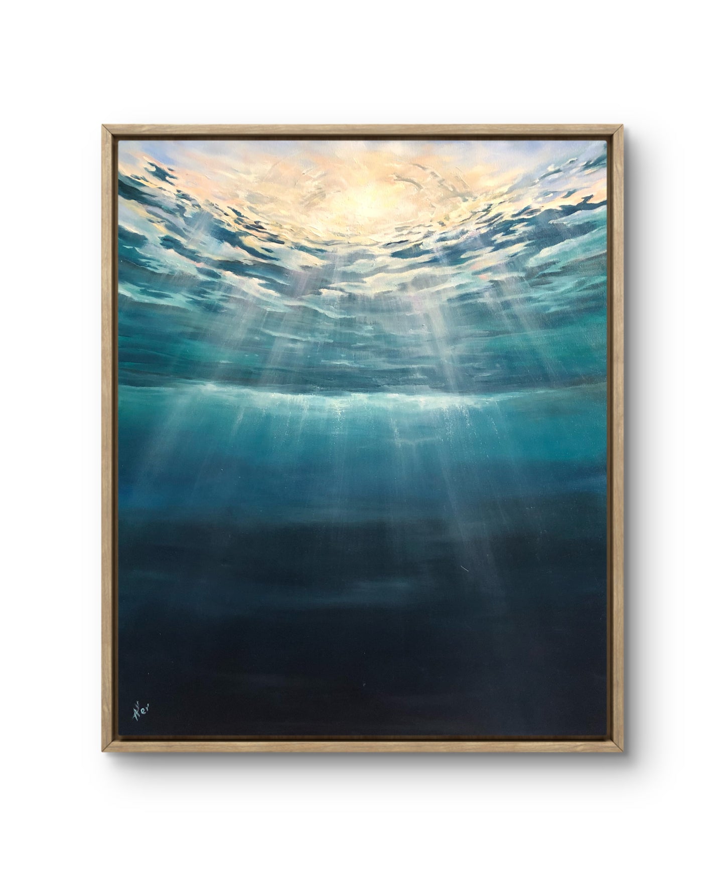 Over Under, 50x60cm, seascape, original oil painting