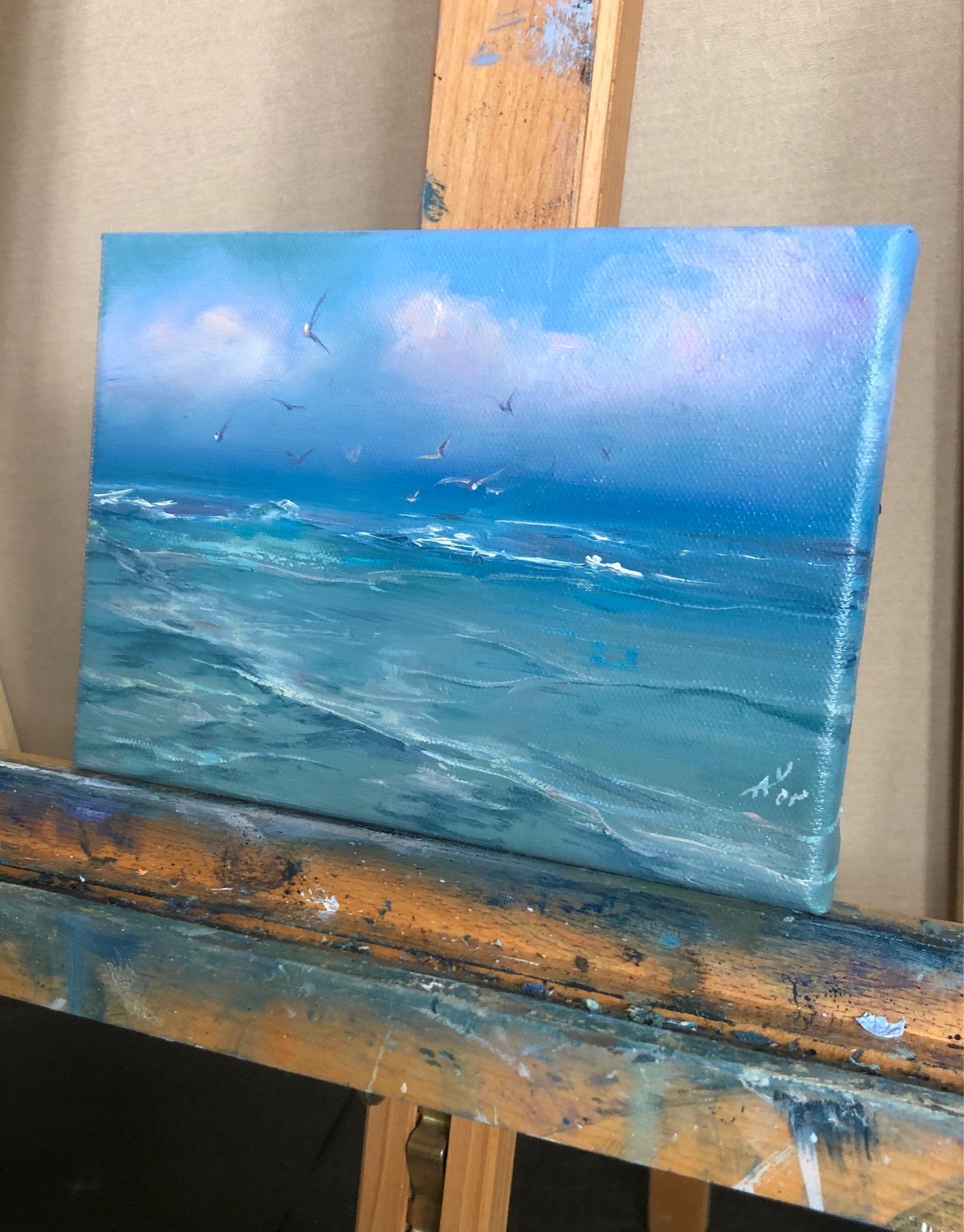 Glorious Morning , original seascape, oil painting