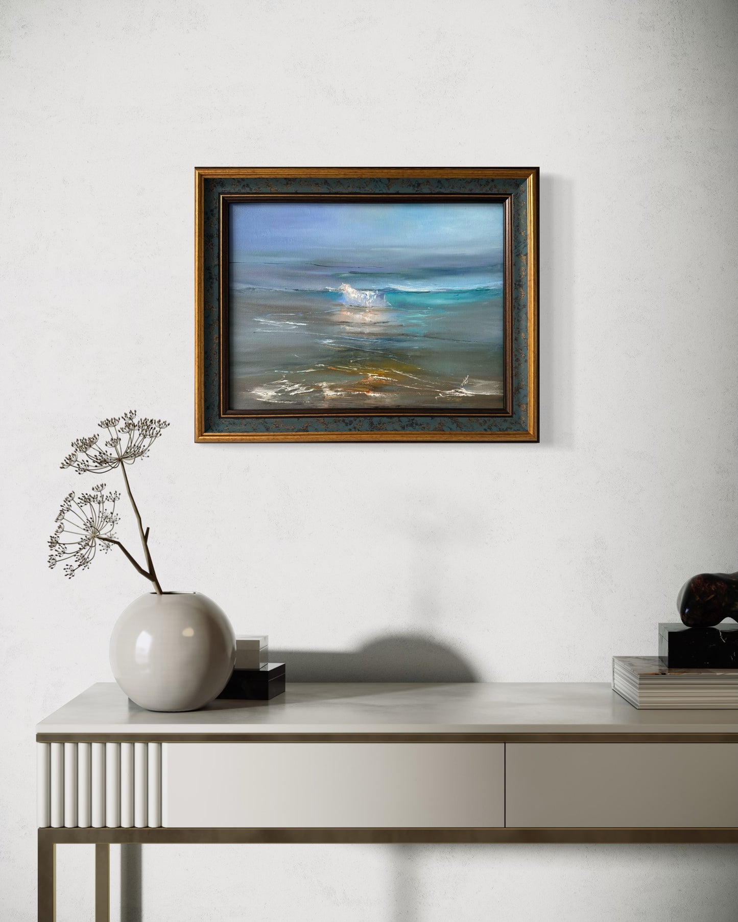 Ocean’s romance, 30x40 cm, original seascape oil painting
